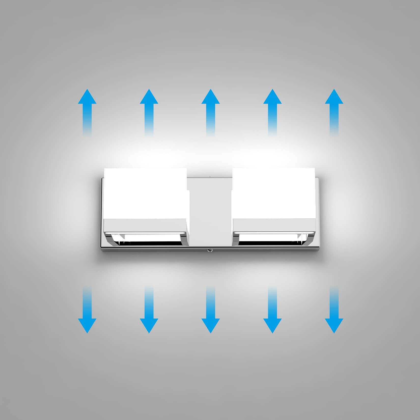 Tipace LED Dimmable 2-Light Vanity Fixture - Frosted White Acrylic Chrome, Model 1103