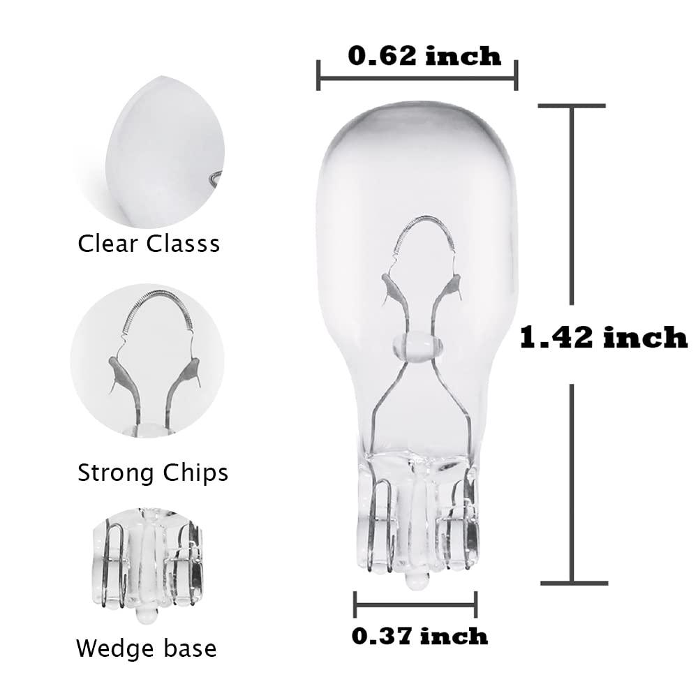 MUQIULIA Landscape Light Bulbs - 11W Low Voltage T5 Malibu Bulbs, 12V Wedge Base, 10 Pack for Garden Lighting