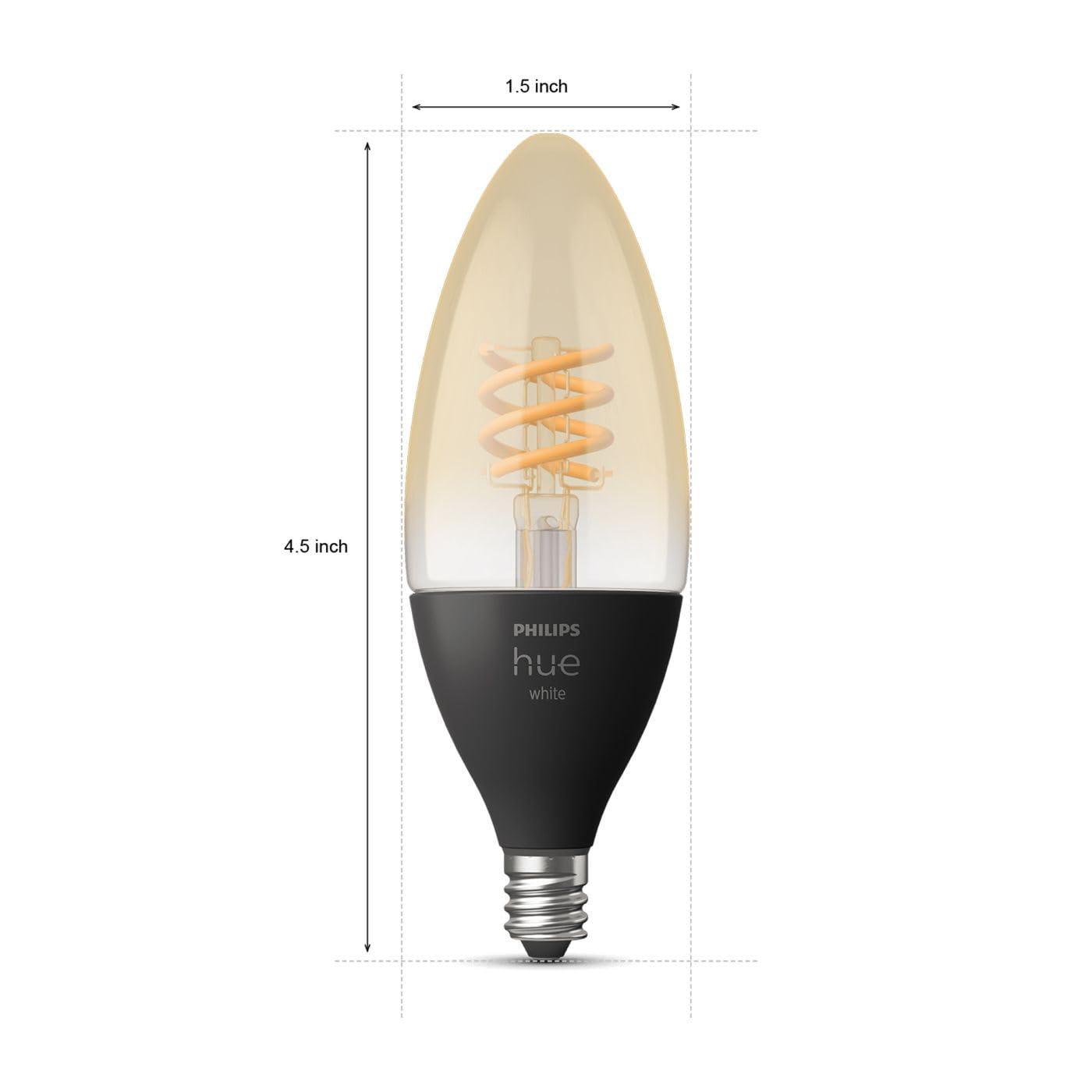 Philips Hue E12 Candle Bulb - White Ambiance, 1 Pack, Glass, Model 577056, Compatible with Alexa & Google Assistant