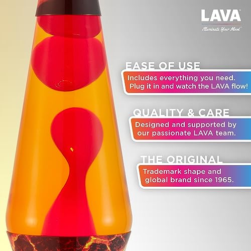 Lava Original Lava® Lamp - 14.5" Classic Liquid Motion - Red Wax & Orange Liquid - Model #2078