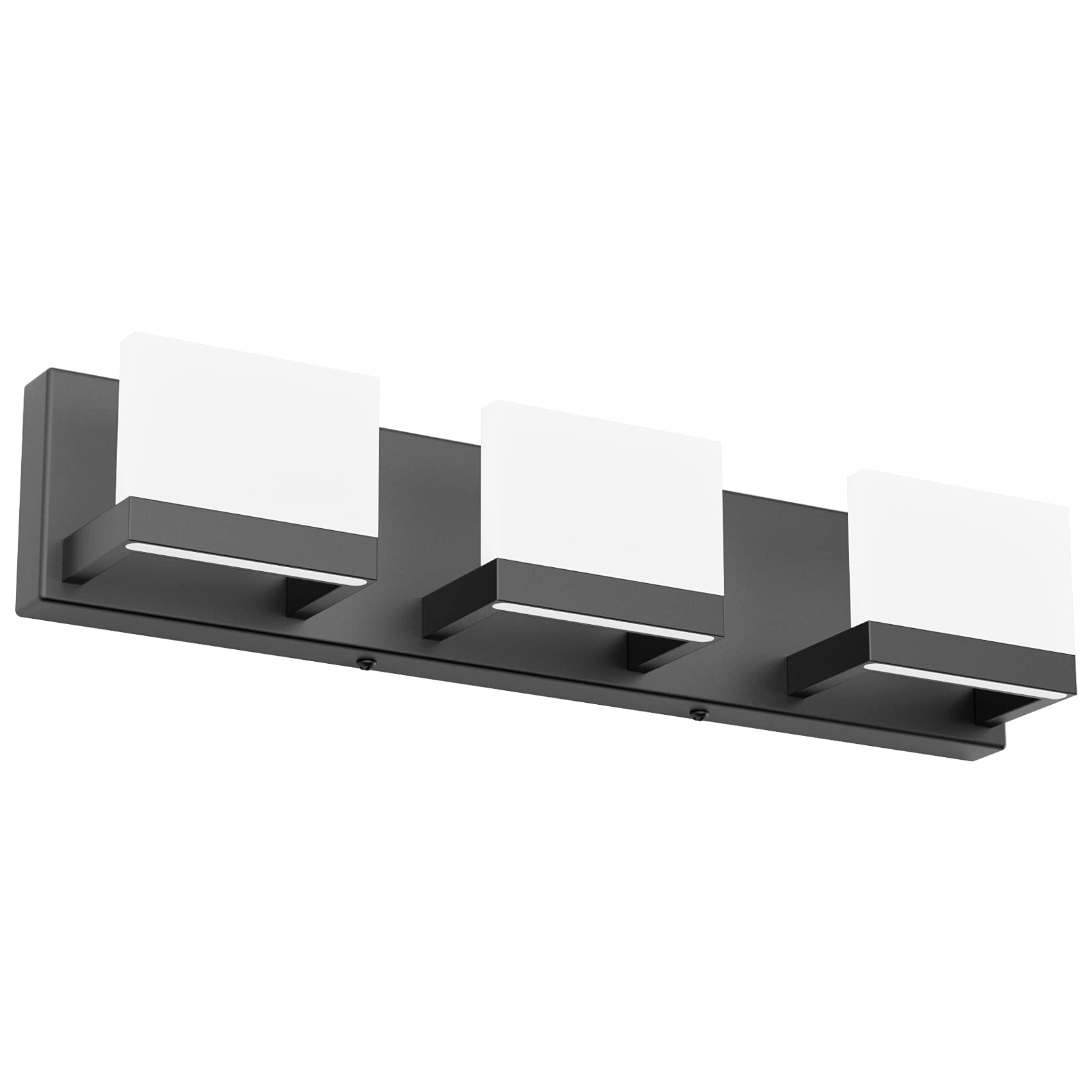 Tipace 3 Lights Black Dimmable Led Vanity Light For Bathroom Up And Down Black Modern Bathroom Wall Light Fixtures Over Mirror(W