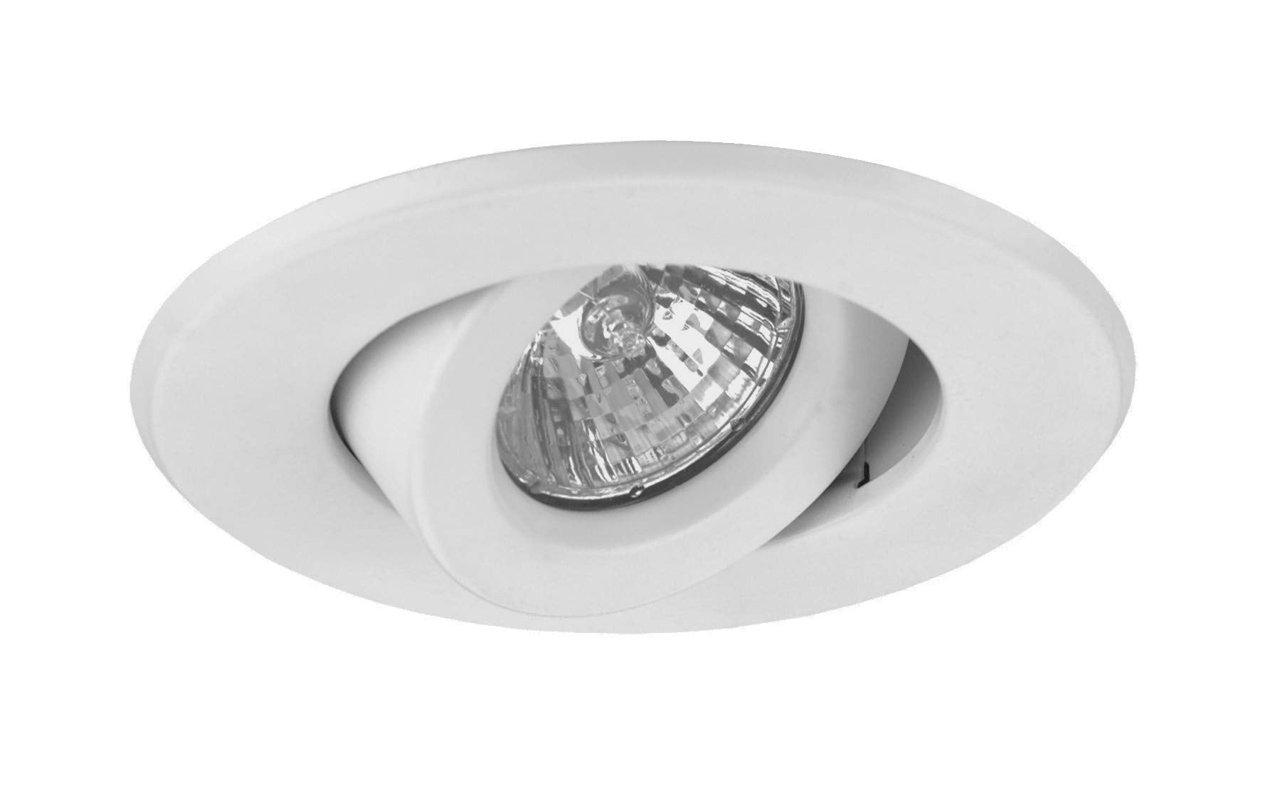 NICOR Lighting 4 inch White Recessed Gimbal Trim for MR16 Bulb (14558WH)-New