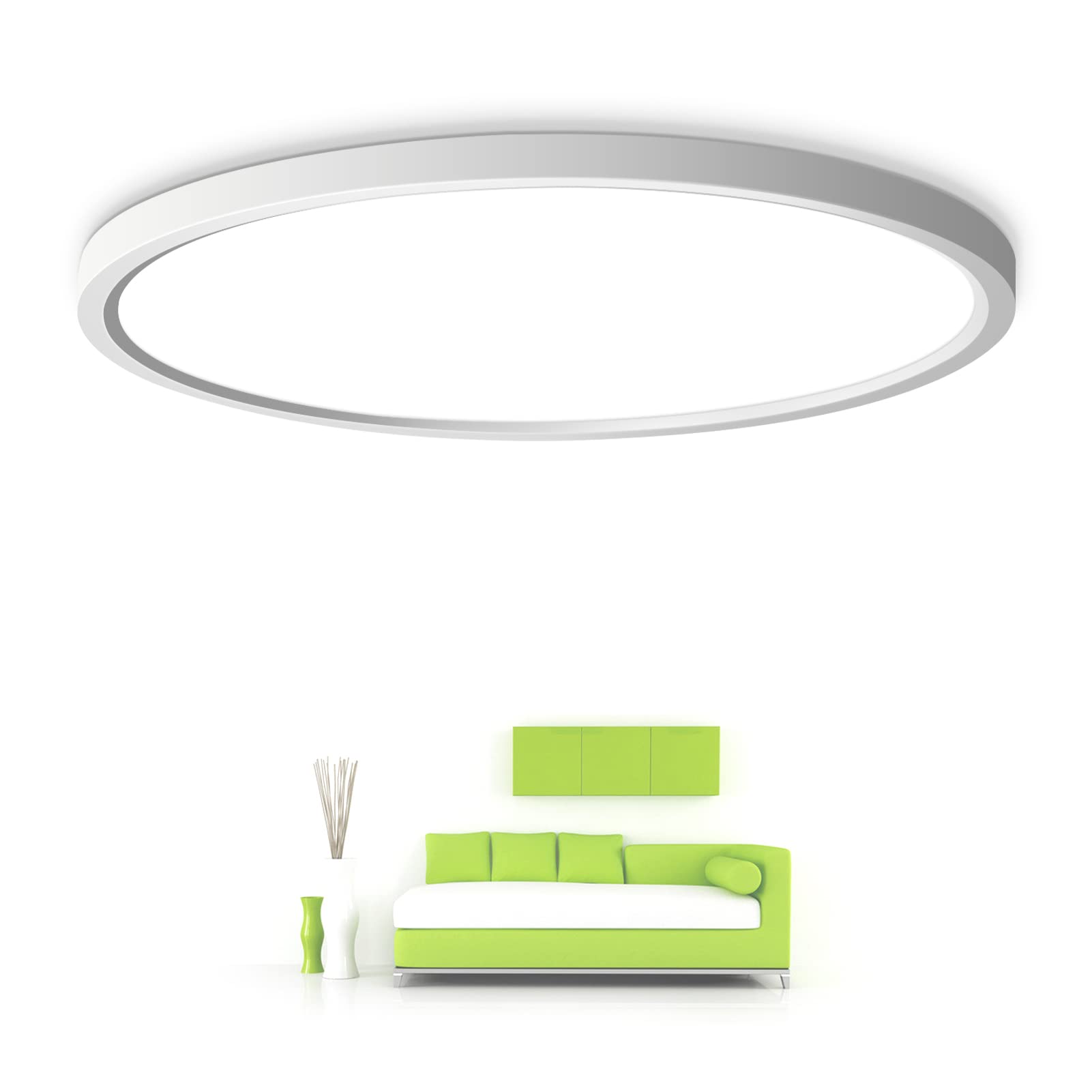 inShareplus LED Flush Mount Ceiling Light Fixture, 32W, 15.7inch, Daylight White, Modern Design