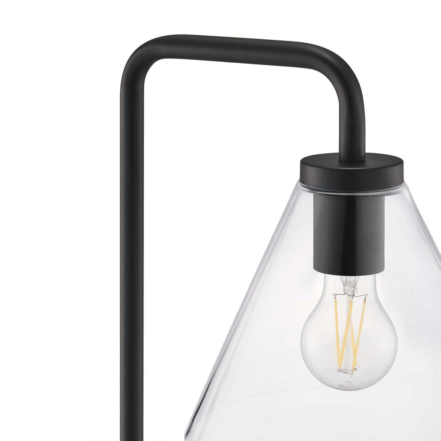 Modway Element 1-Light Modern Glass/Metal Floor Lamp in Black