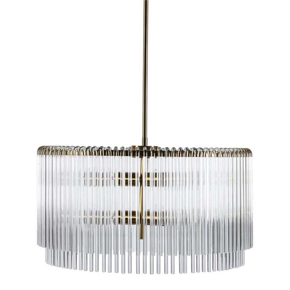 Kosas Home Kaela 6-Light Vintage Iron and Glass Chandelier in Clear/Gold