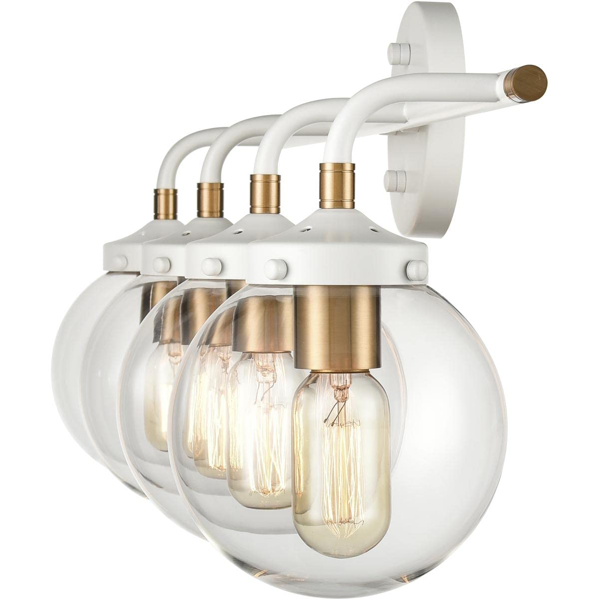 Elk Home 4-Light Boudreaux Vanity Light In Matte White With Clear Glass - Modern Style