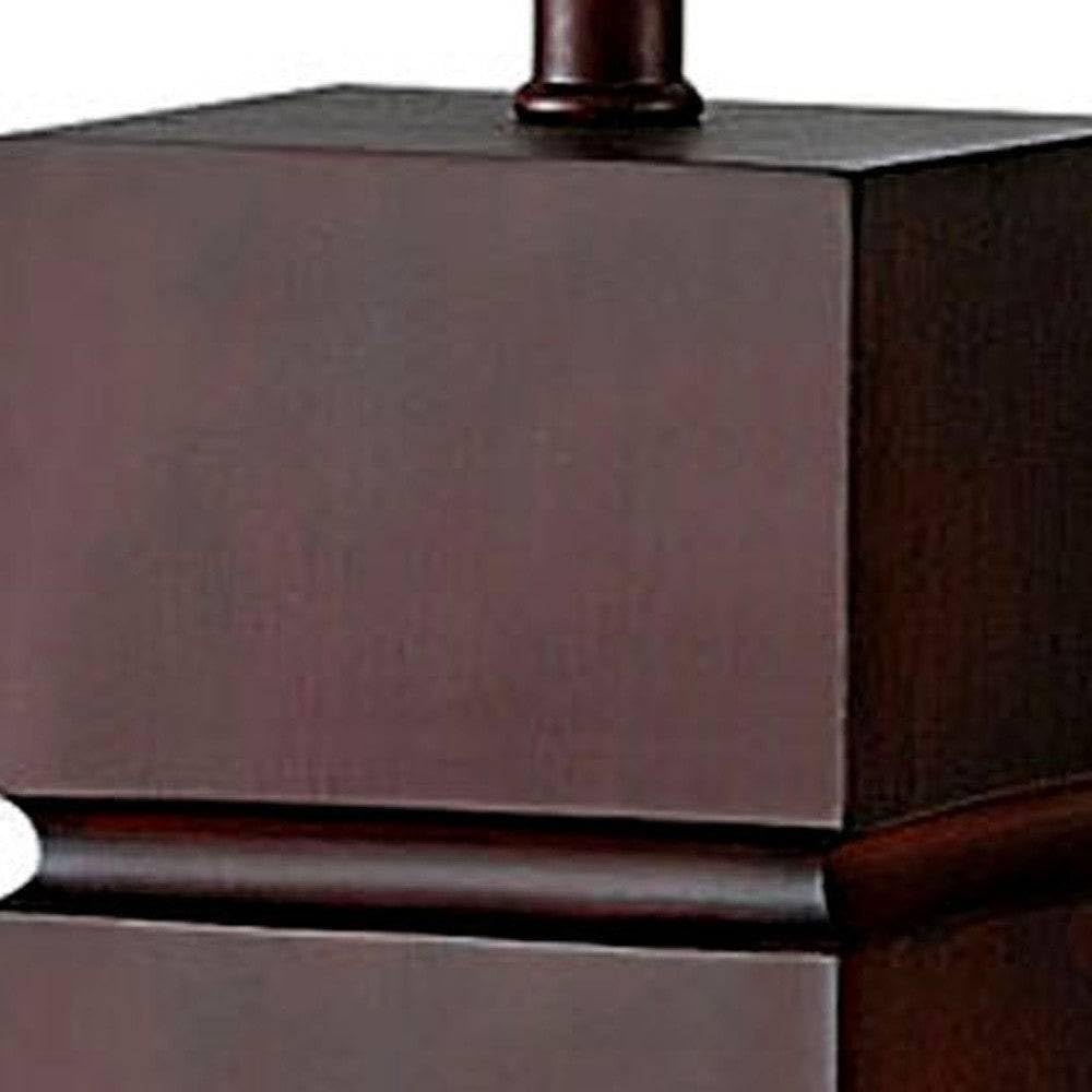 27 Brown Bedside Table Lamp With White Shade