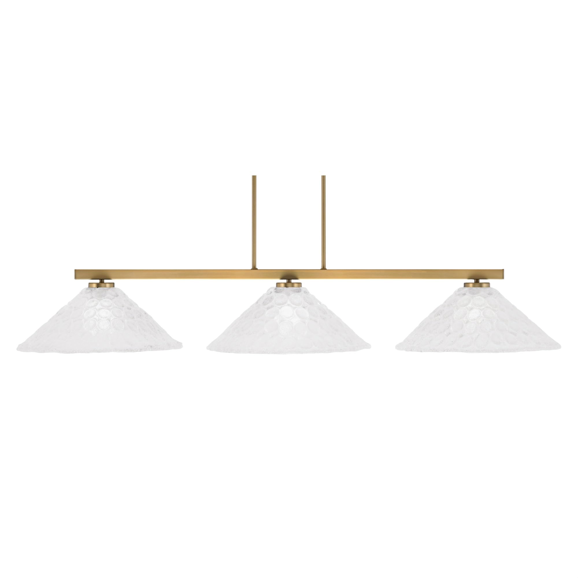 Toltec Lighting Atlas 3 Light Bar, New Age Brass Finish, 16in Italian Bubble Glass