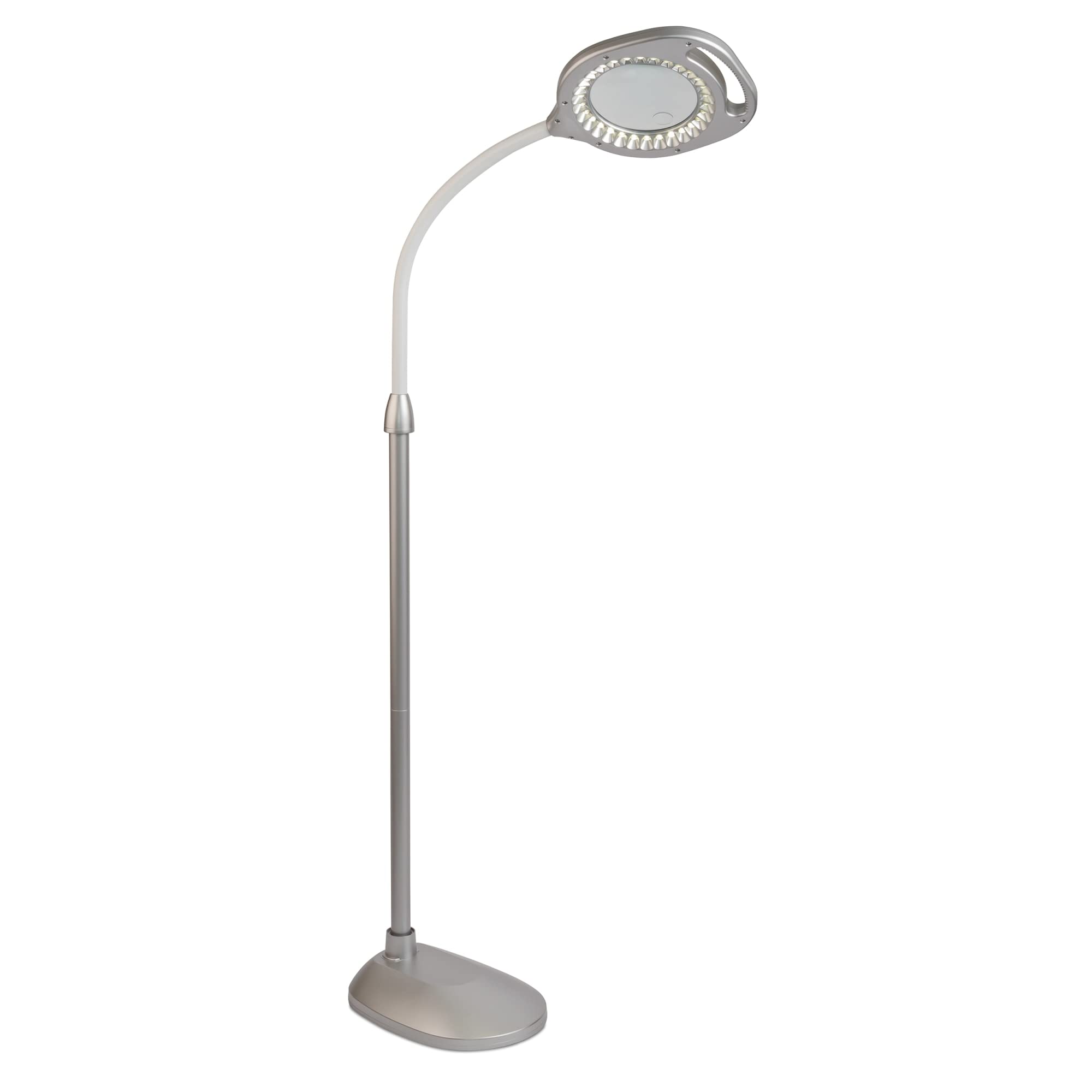 OttLite 2-in-1 LED Magnifier Light, Clearsun Silver, Model CS43828W, Cast & Porcelain Material