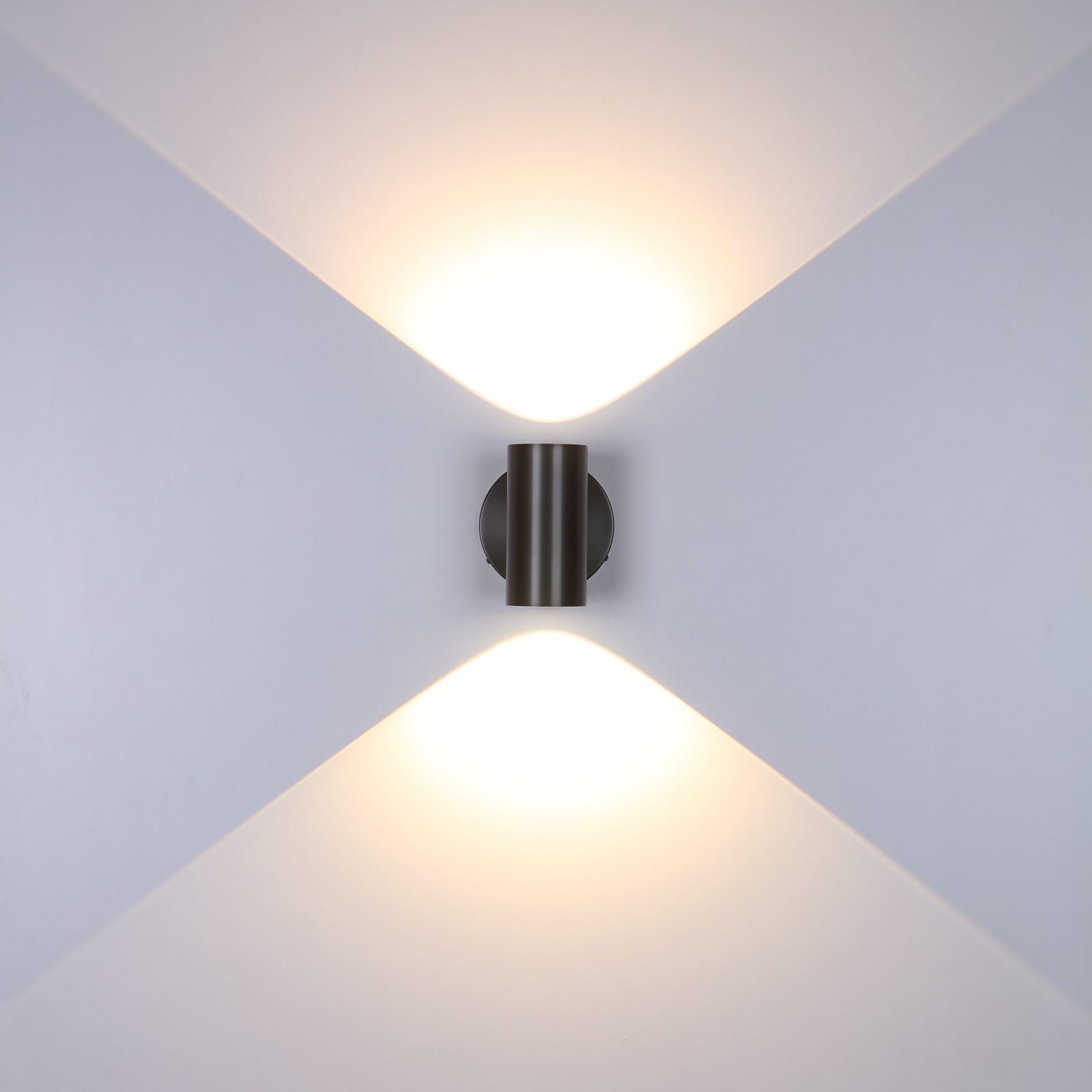 Tubicen Modern Black Led Wall Sconce, Dimmable Indoor Up Down Wall Lights Cylinder Design, 3000K Bright Hallway Stairway Home Th