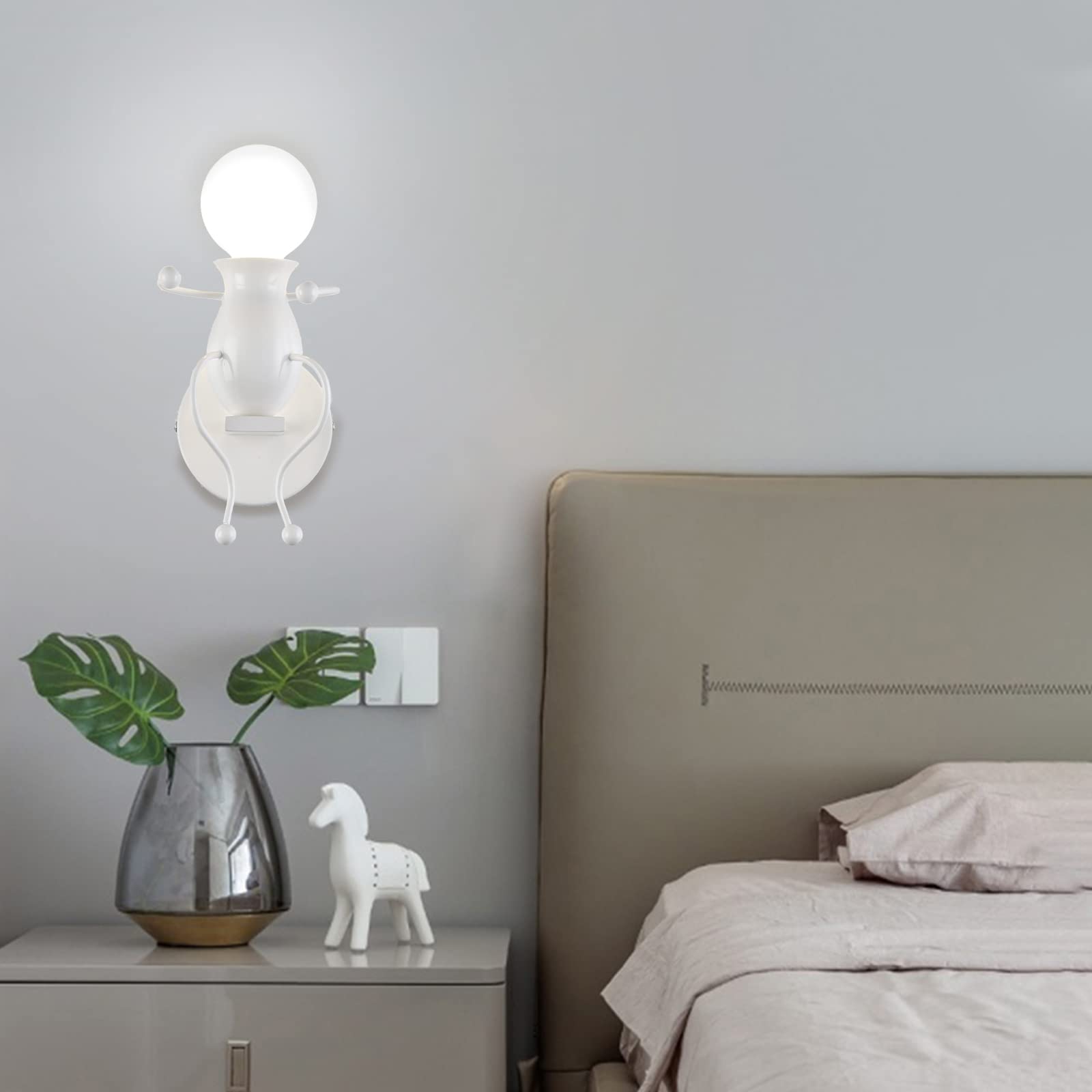 SOUTHPO LED Doll Wall Light Fixtures Childhood Little People Wall Lamps Bedroom Mini Bedside Lamp Modern Children Cartoon Wall S
