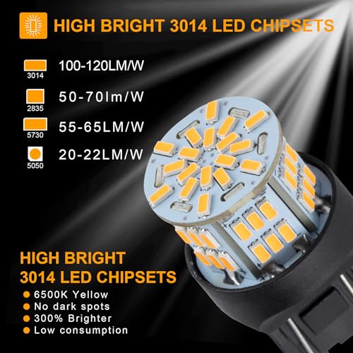 Ifunyled 4Pcs 7443 Led Bulb Turn Signal Light 12V-24V Super Bright 7440 T20 Led Replacement Light Kit Set For Car Tail Brake Tur