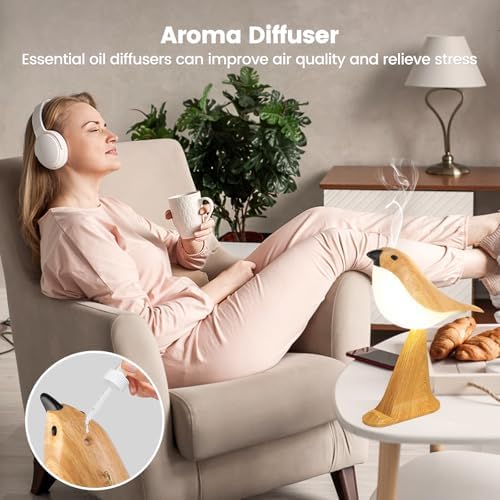 Small Cute Bird Table Lamp With Timer, Touch & Remote Control Bird Night Light, Cordless Bedside Lamps, Desk Lamp For Reading, 3