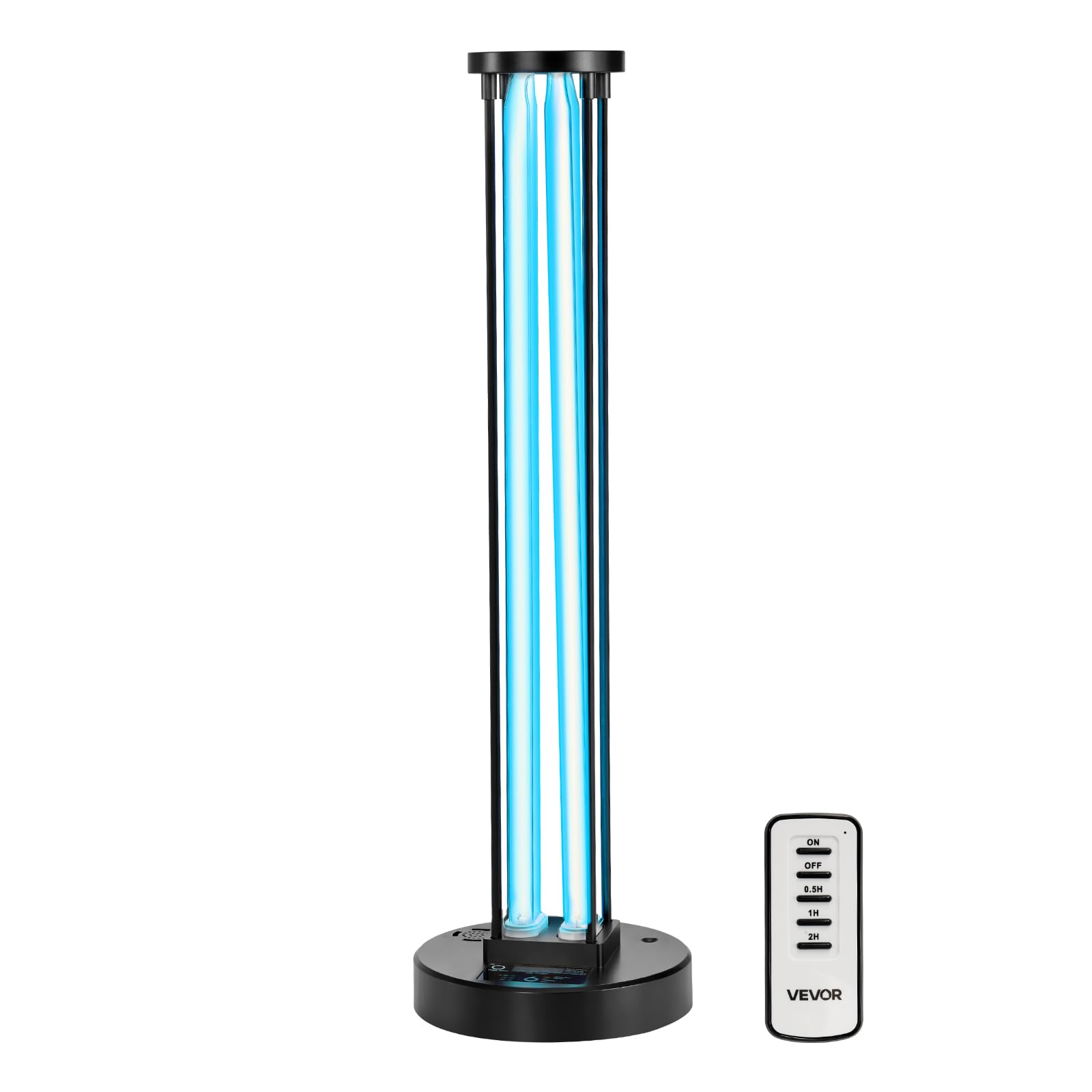 VEVOR UV Light 110W Ultraviolet Lamp with Ozone Purifier, Remote Control, Timer for Rooms up to 600 sqft, Model US-007/110W