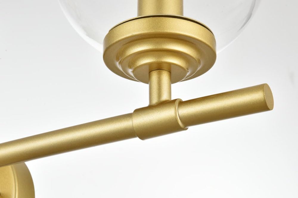 Living District Ingrid 3-Light Iron & Glass Bath Sconce in Black and Clear
