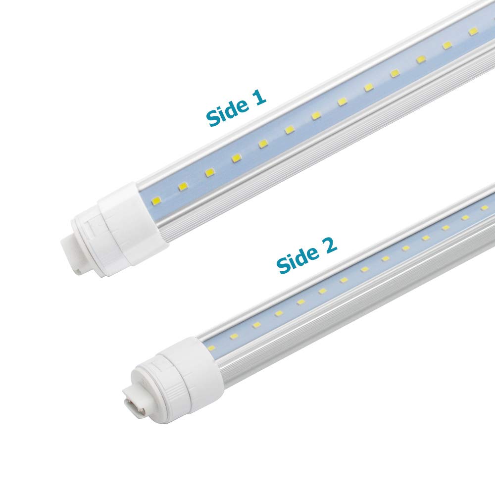 Jesled 360 Degree T8 T10 T12 4Ft 28W R17D/Ho Base, Led Outdoor Tubes For Double Sided Signs 6000K Cool White Clear Cover (4-Pack
