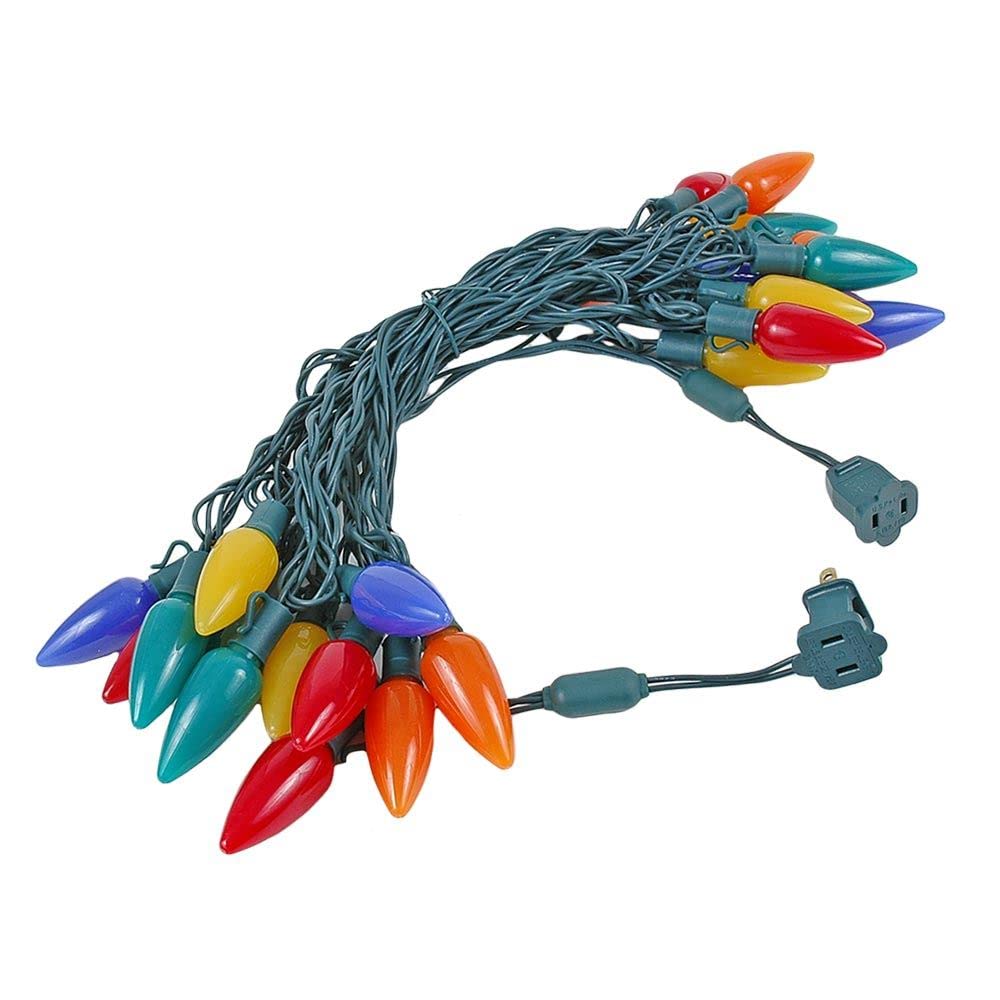 Novelty Lights 25Ft C9 Led Ceramic Christmas Lights (25 Bulbs) Novelty Lighting, C9 Christmas Lights Outdoor (Multicolor)