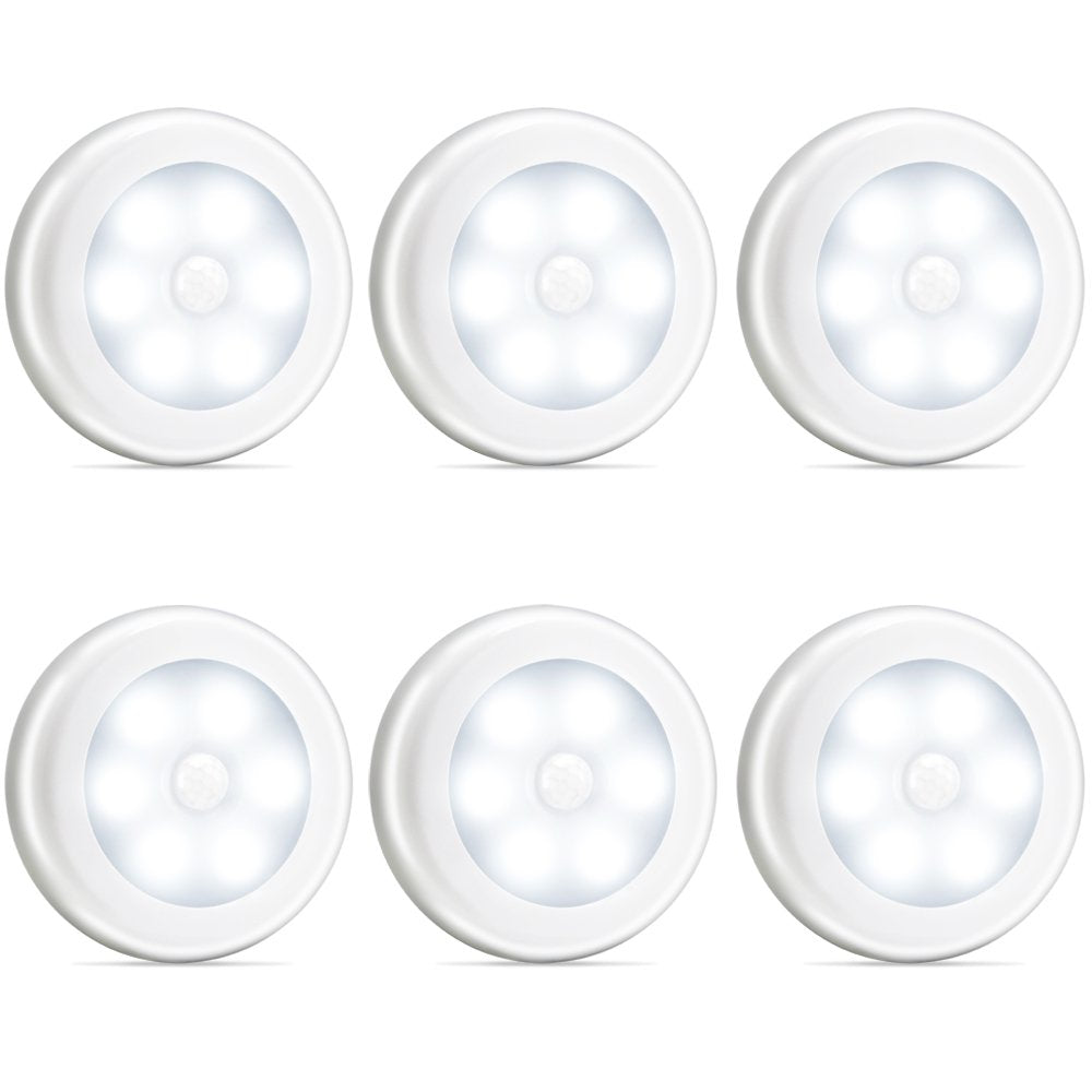 Novelty Place Super Bright LED Motion Sensor Lights - Cordless Battery Powered Built-in Magnets Optional Sticky Pads - Motion Se
