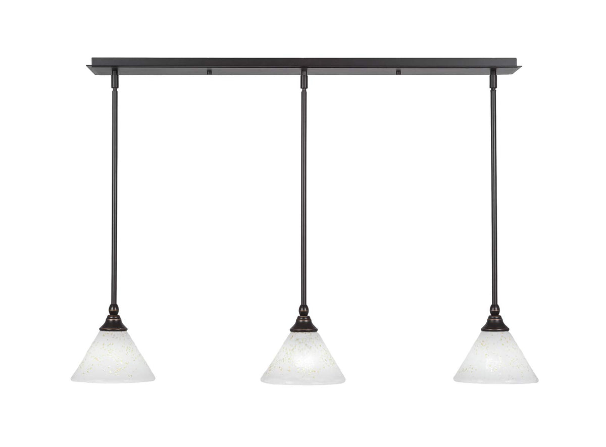 Toltec Lighting 3 Light Linear Pendalier In Dark Granite (36-Dg-7145)