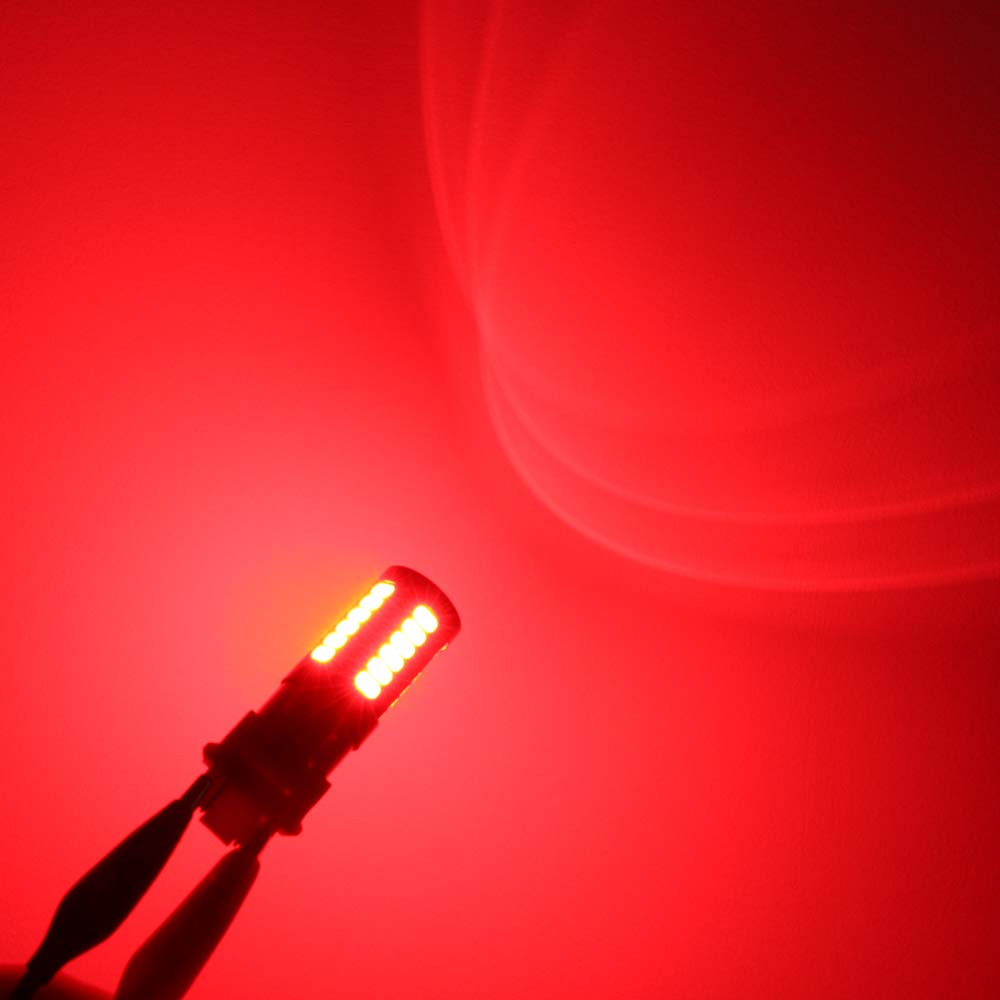 Alla Lighting LED Bulbs T25 Wedge 3157 Red Brake Stop Tail Lights 2800lm Aluminum Model 3157-5730-33R