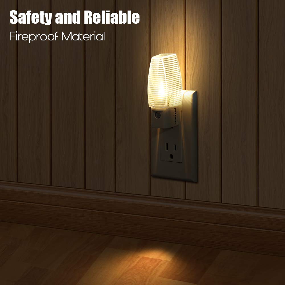 Emotionlite Plug In Night Light, Warm White Led Nightlight, Dusk To Dawn Sensor, Kids, Nursery, Bedroom, Bathroom,Hallway, Stair
