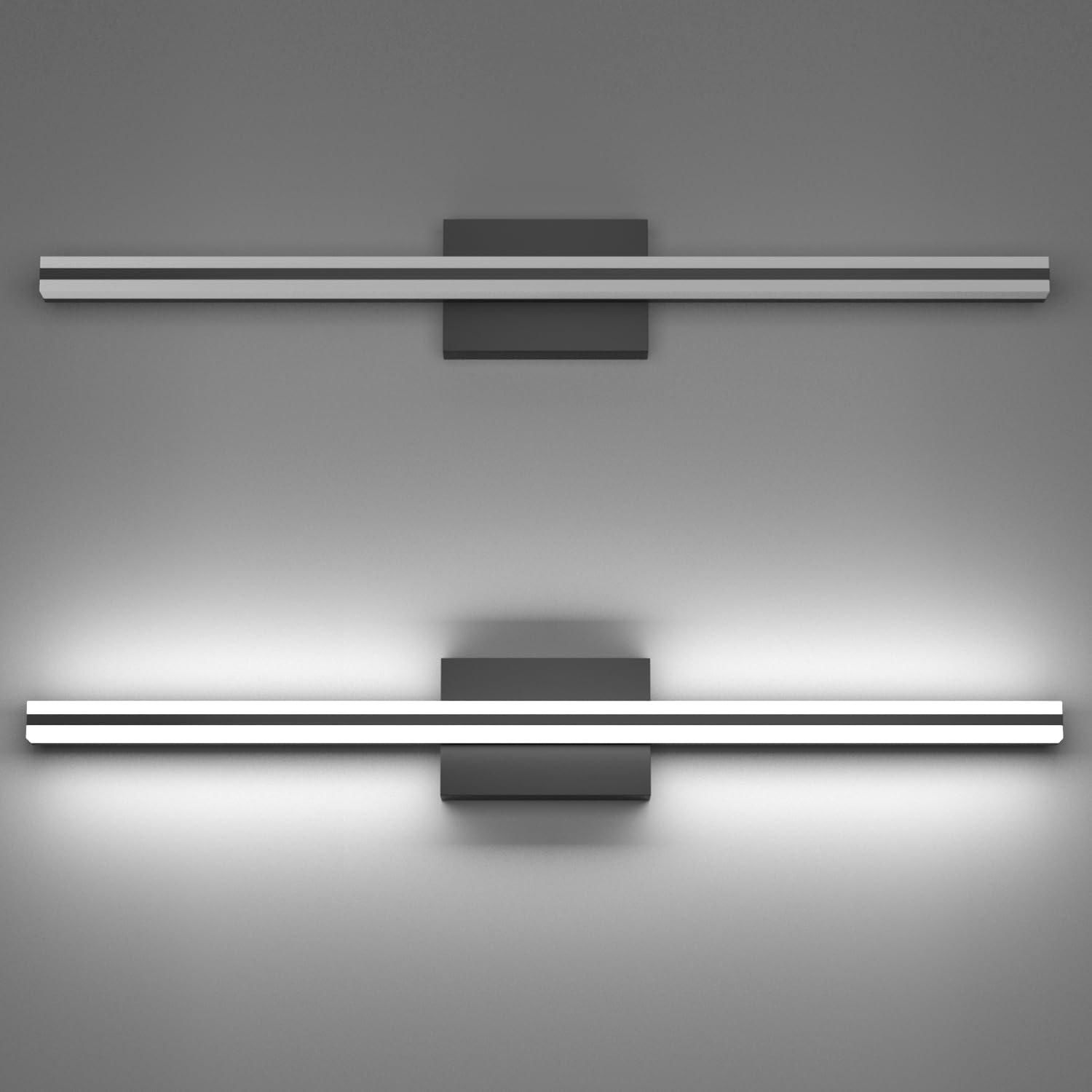 Solfart Black Bathroom Light Fixture - 31.8 Led Vanity Light Bar, 5 Color Temperature, Dimmable, Aluminum, Model S8200-810Mm-Bk-5C