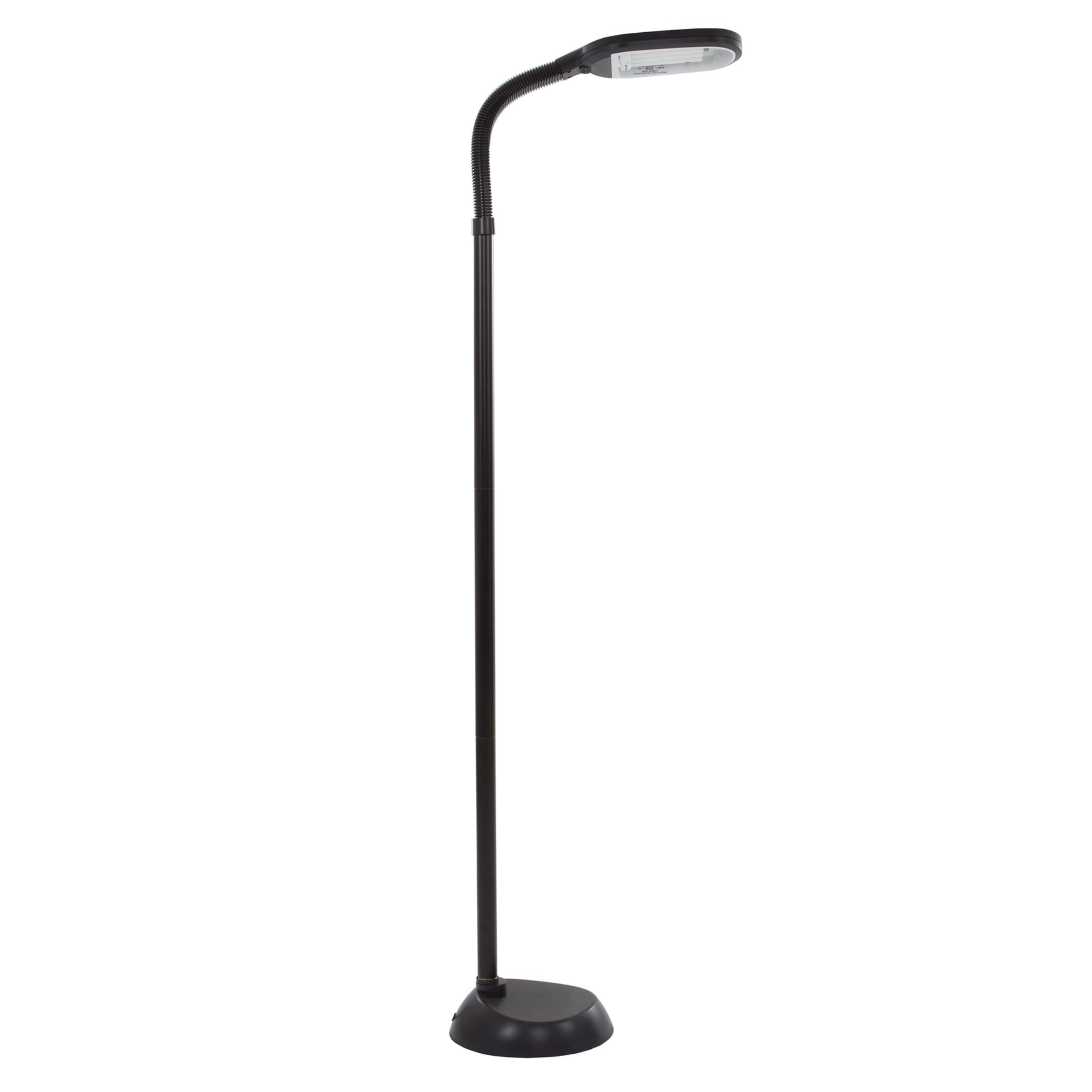 Lavish Home 72-0890 Full Spectrum Natural Sunlight Floor Lamp with Bendable Neck-Reading, Craft, Studying, and Esthetician Light, 62.5&quot;, Black