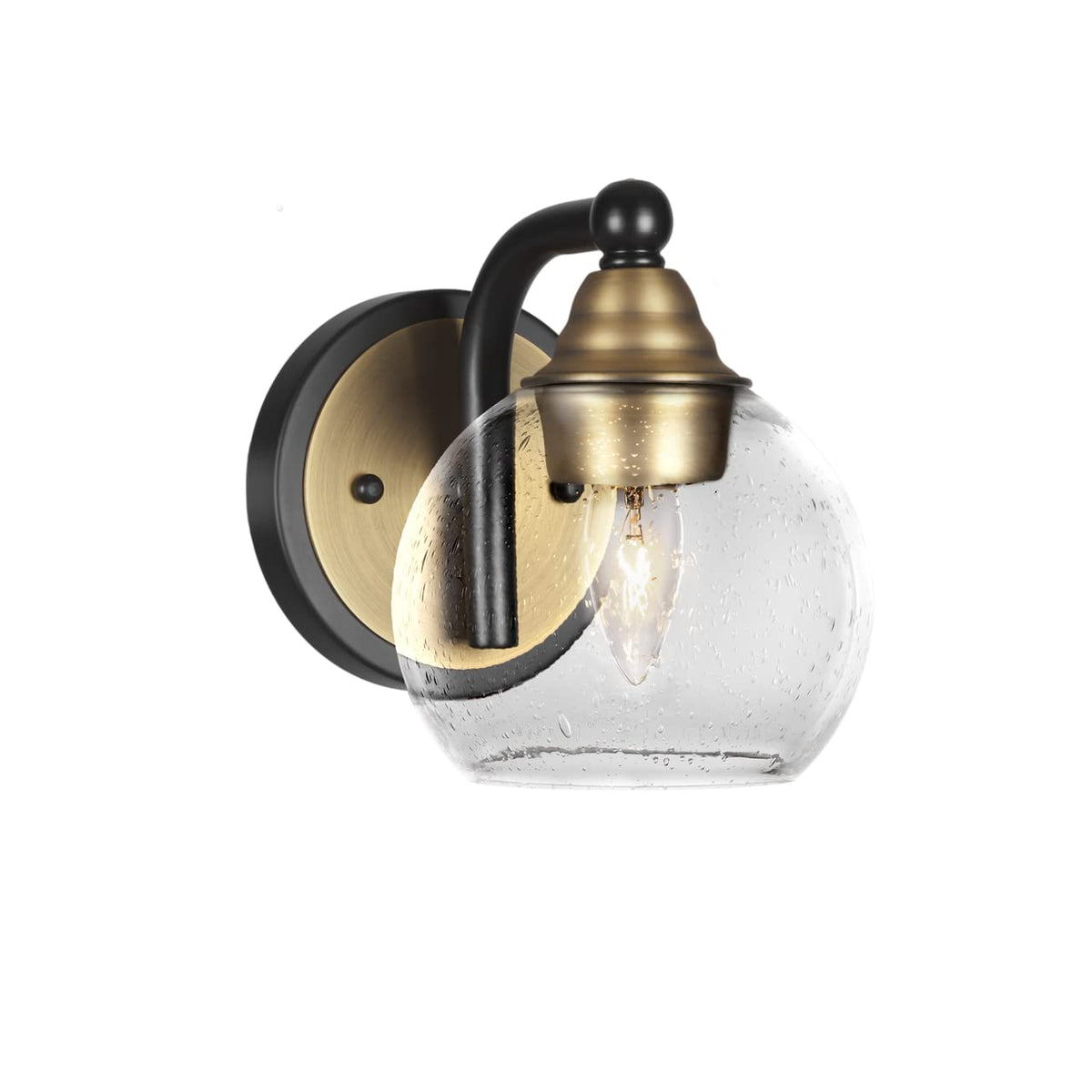 Toltec Lighting Paramount 1 Light Wall Sconce In Matte Black & Brass (3421-Mbbr-4100)