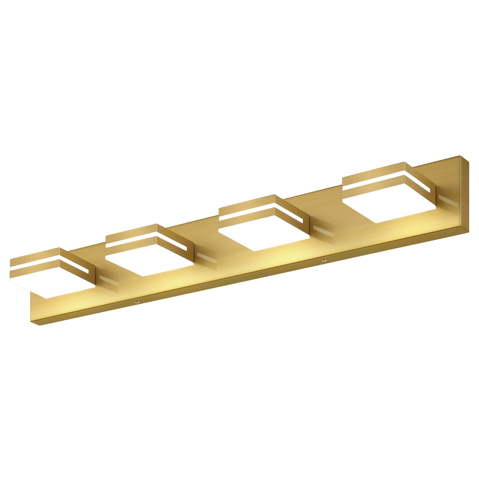 SineRise LED Bathroom Vanity Light Fixtures, 4-Light, 30-Inch, Dimmable, Brass, Stainless Steel, Model 47479f82-1e84-4952-