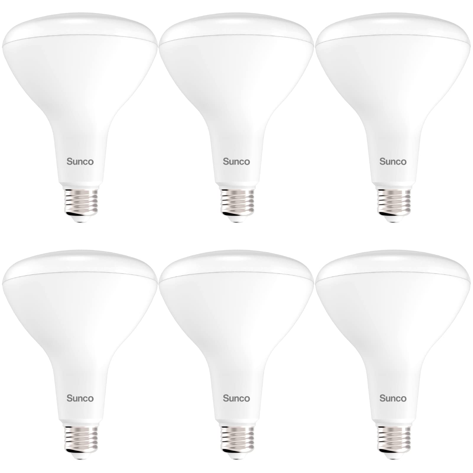 Sunco 6 Pack Br40 Light Bulbs, Led Indoor Flood Light, Dimmable, Cri94 6000K Daylight Deluxe, 100W Equivalent 17W, 1400 Lumens,