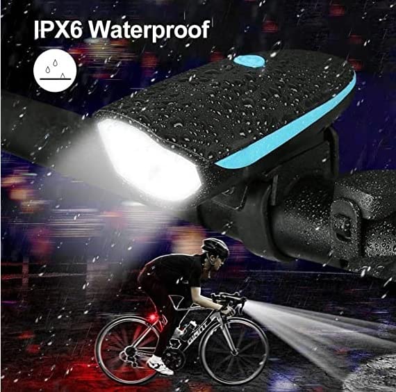 Wavva 2-in-1 Rechargeable - Cycle Light (3 Modes) Cycle Light and Horn Cycle Lights Rechargeable Waterproof (140 dB) Cycle Light