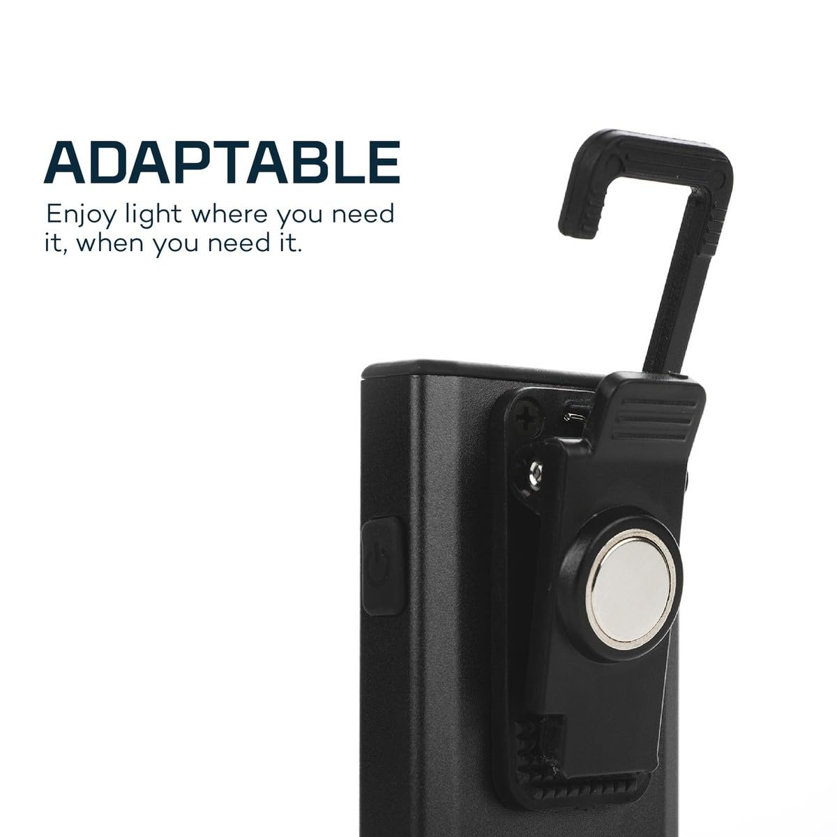 NEBO Slim Work Light - USB Rechargeable COB LED Flashlight, 500 Lumens, Black, One-Size, Model NEB-POC-0001, Hands-Free Design