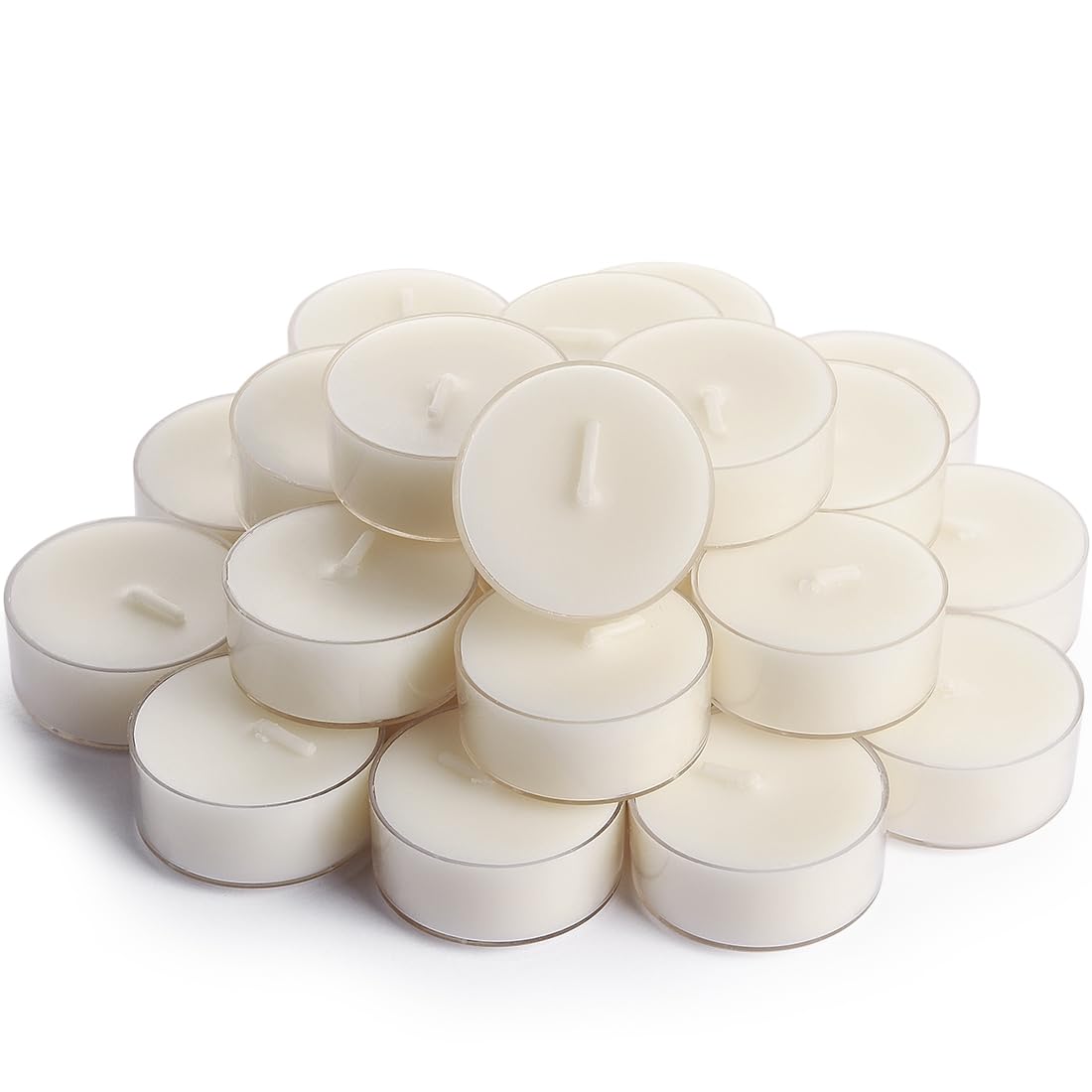 DEYBBY Natural Jasmine Scented Soy Wax Tealight Candles Bulk, Aromatherapy Luxury Tea Candle Set of 24-4 Hour Burning Great Gift