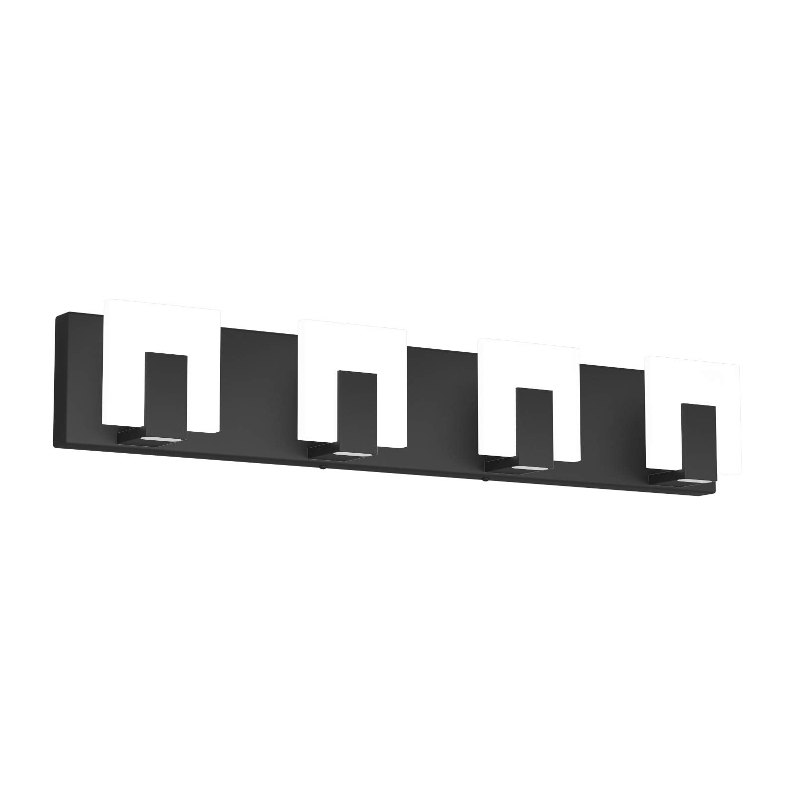 Aipsun 4 Lights Modern Black Vanity Light - Led Bathroom Wall Fixture 6000K, Acrylic, Up And Down Design, Gw-1105