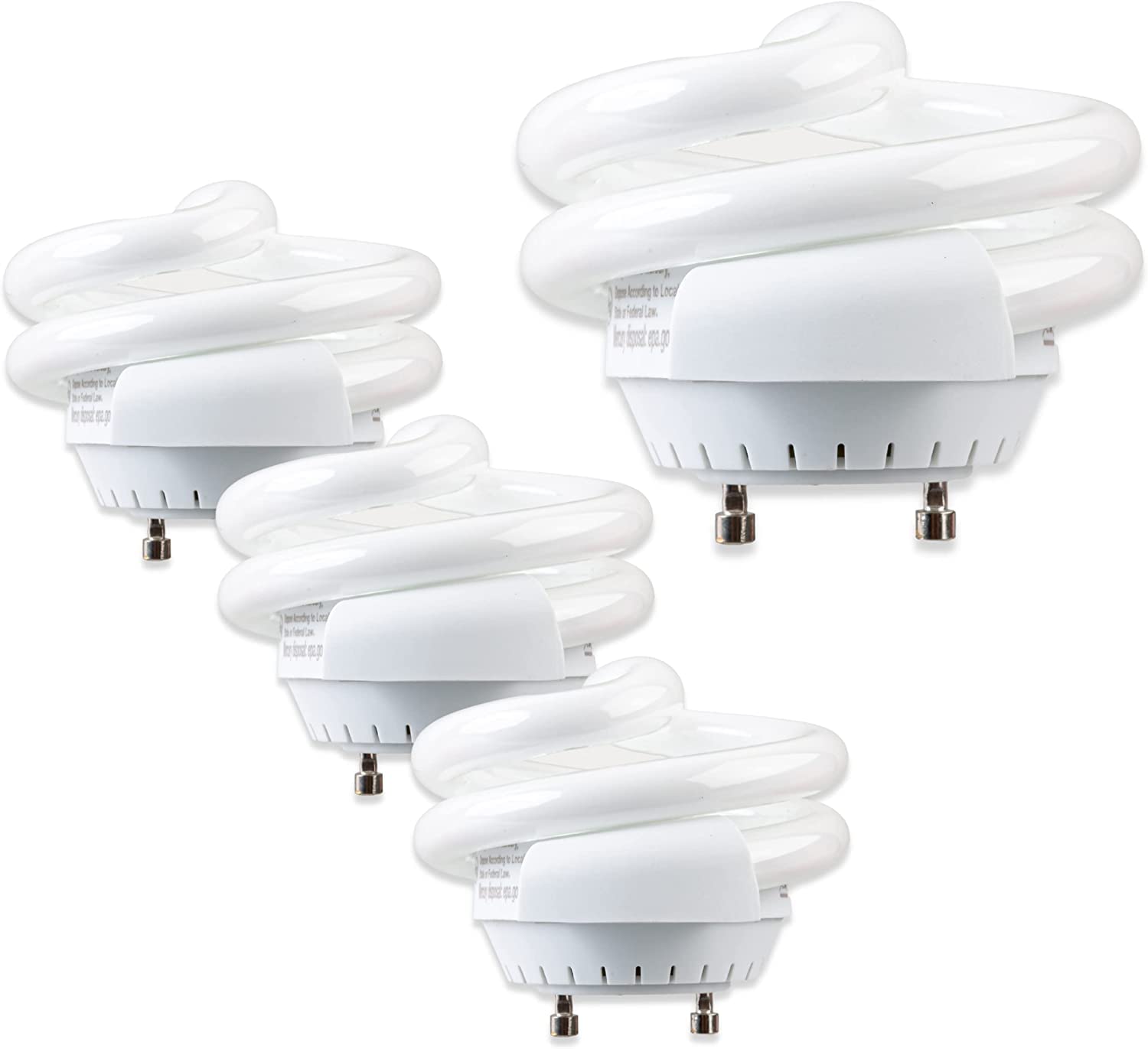 Sleeklighting 13Watt T2 Spiral Cfl Gu24 Base Puck Light Bulb -4200K 800 Lm Ul Approved,Compact Fluorescent - White Light 4Pack