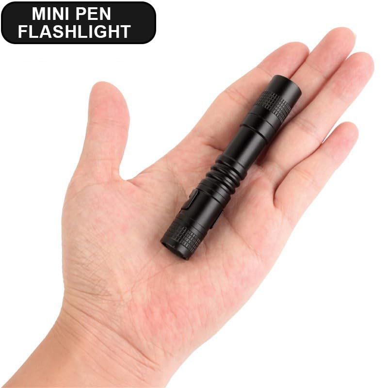 Cussity LED Pocket Pen Flashlight, Mini Waterproof Handheld Light, 3-Pack, 3.5 Inches, Aluminum, Model 317