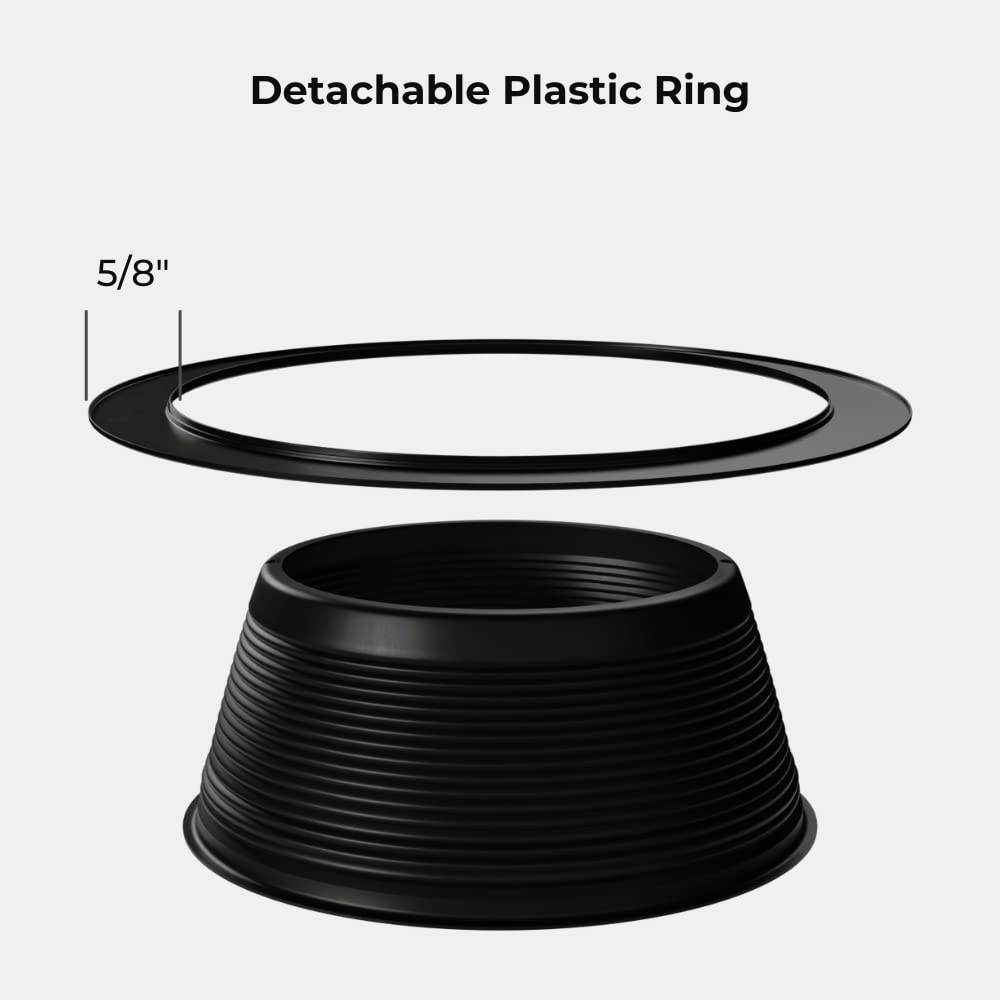 6&quot; Inch Stepped Baffle Trim With 7.25 Inch Goof Plastic Ring, Use With Par 30 Par 38 R30 R40 Br30 Br40 Bulbs, Replace Halo And Juno Light Covers, Black, 6 Pack