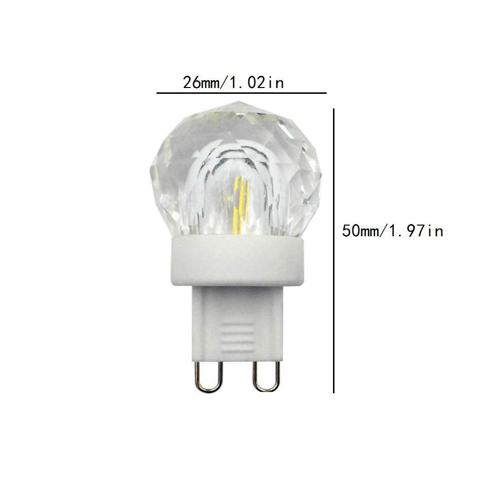 Lxcom Lighting G9 LED Bulb 2W Dimmable 6500K Daylight White 150LM, 4 Pack, Ceramic, Green