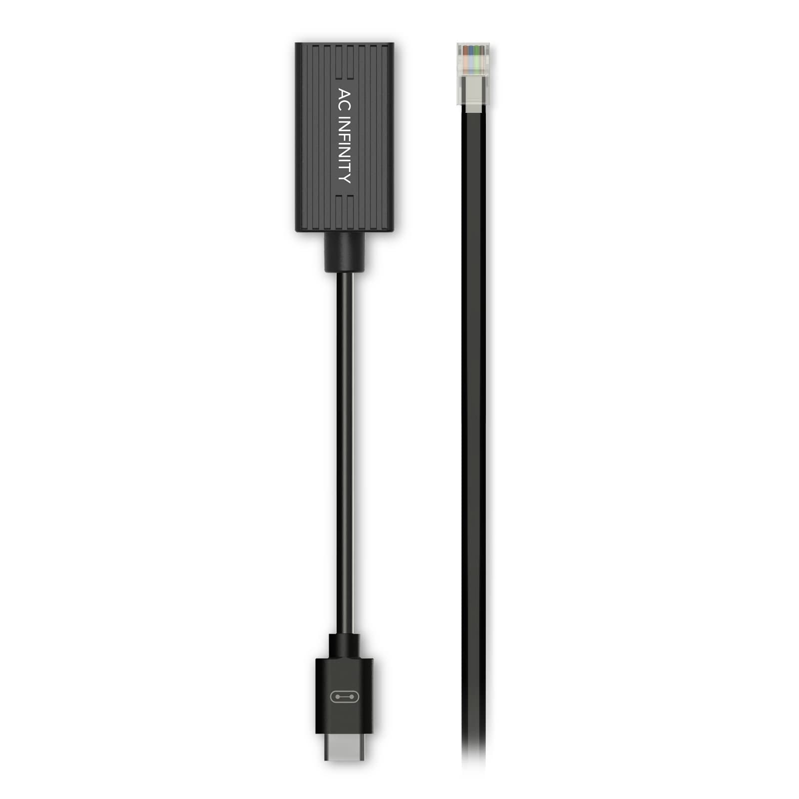 AC Infinity RJ11/12 to UIS Port Type-B Adapter Dongle, Conversion Cable Cord with Extension Cable for RJ11 RJ12 Grow Lights with