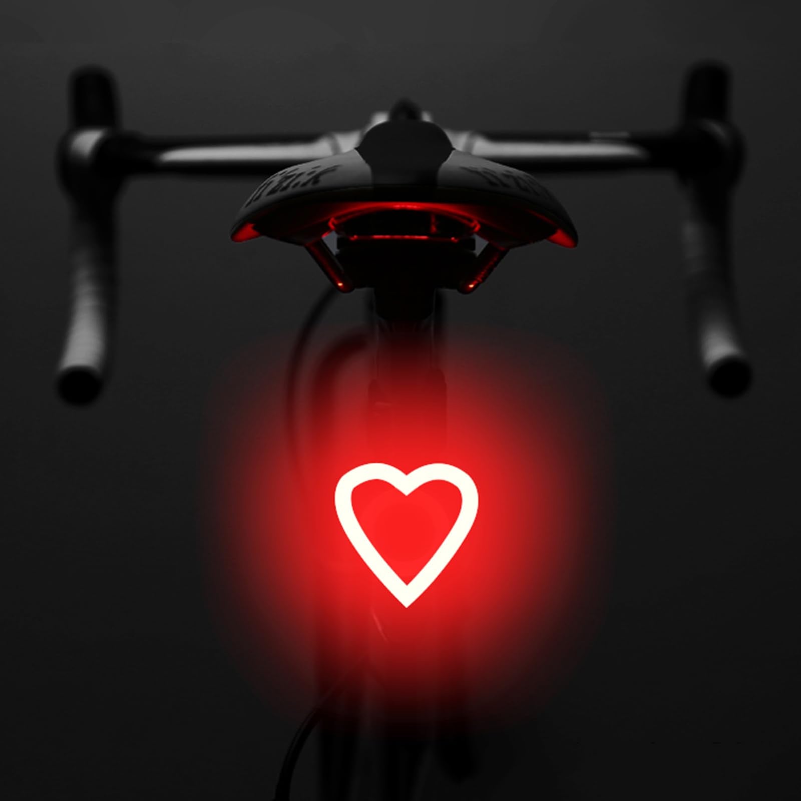 YUERWOVER Bike Tail Light LED Rechargeable Rear Bicycle Light for Night Riding Cycling Bright Back Mountain Bike Ebike Accessories 5 Modes Waterproof Safety Warning Lamp for For Mature Users Kids (Heart)