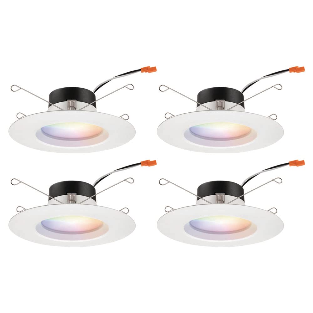 Juno RB56SC RGBW MW CP4 M2 RetroBasics Retrofit Smart LED Downlight, Switchable 2700K - 5000K, RGBW Color Changing, Matte White,