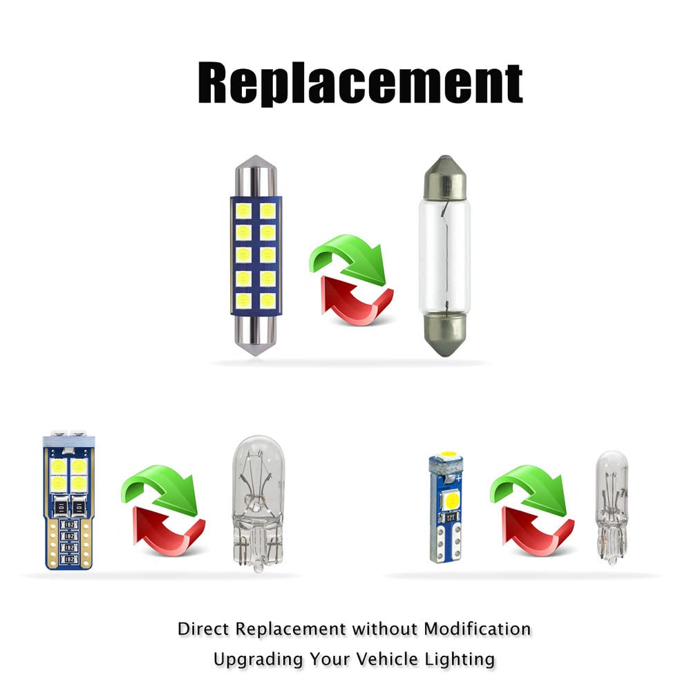 Ebaifun 14-Pc White Led Interior Light Kit Compatible With Chevrolet Chevy Silverado And Gmc Sierra 1999 2000 2001 2002 2003 2004 2005 2006 Map Dome Trunk License Plate Light Bulb Replacement Package