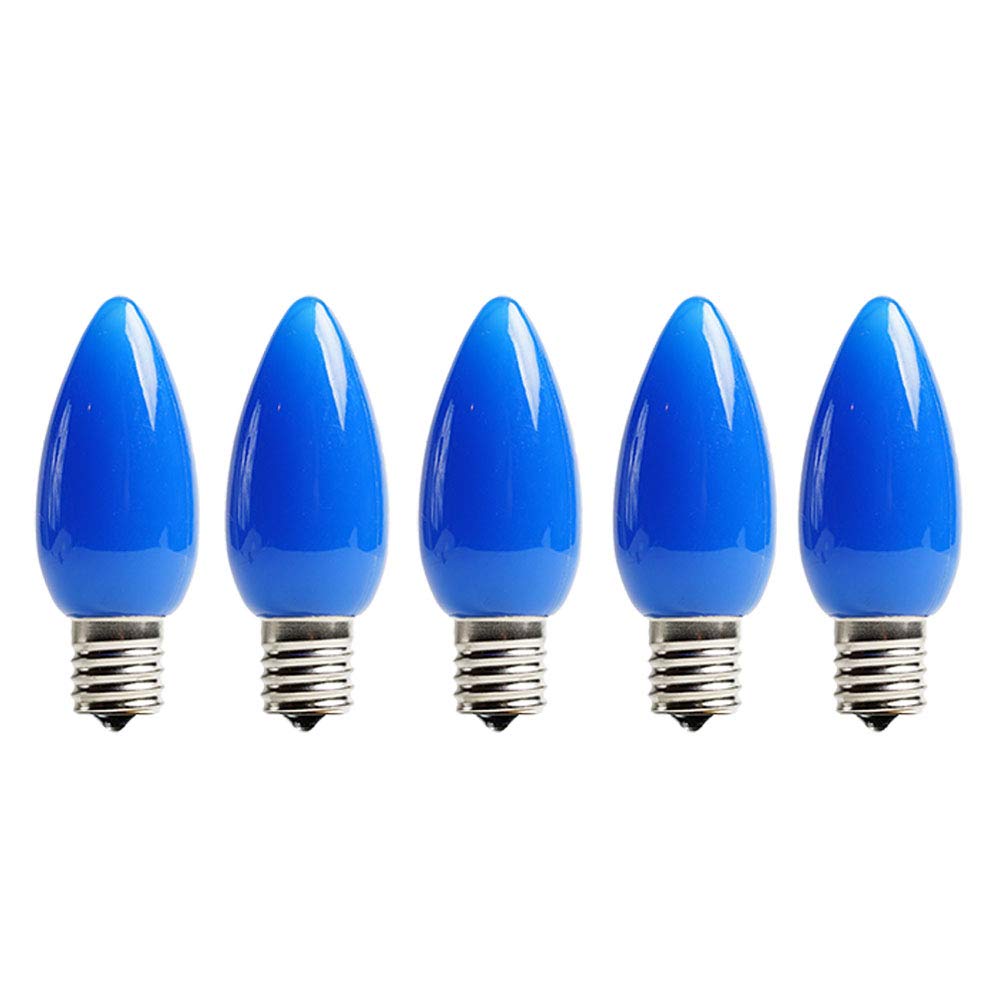 EZLS C9 Blue Opaque SMD LED Bulbs - 5 Pack Smooth Lens Blue Opaque C9 Replacement Bulbs