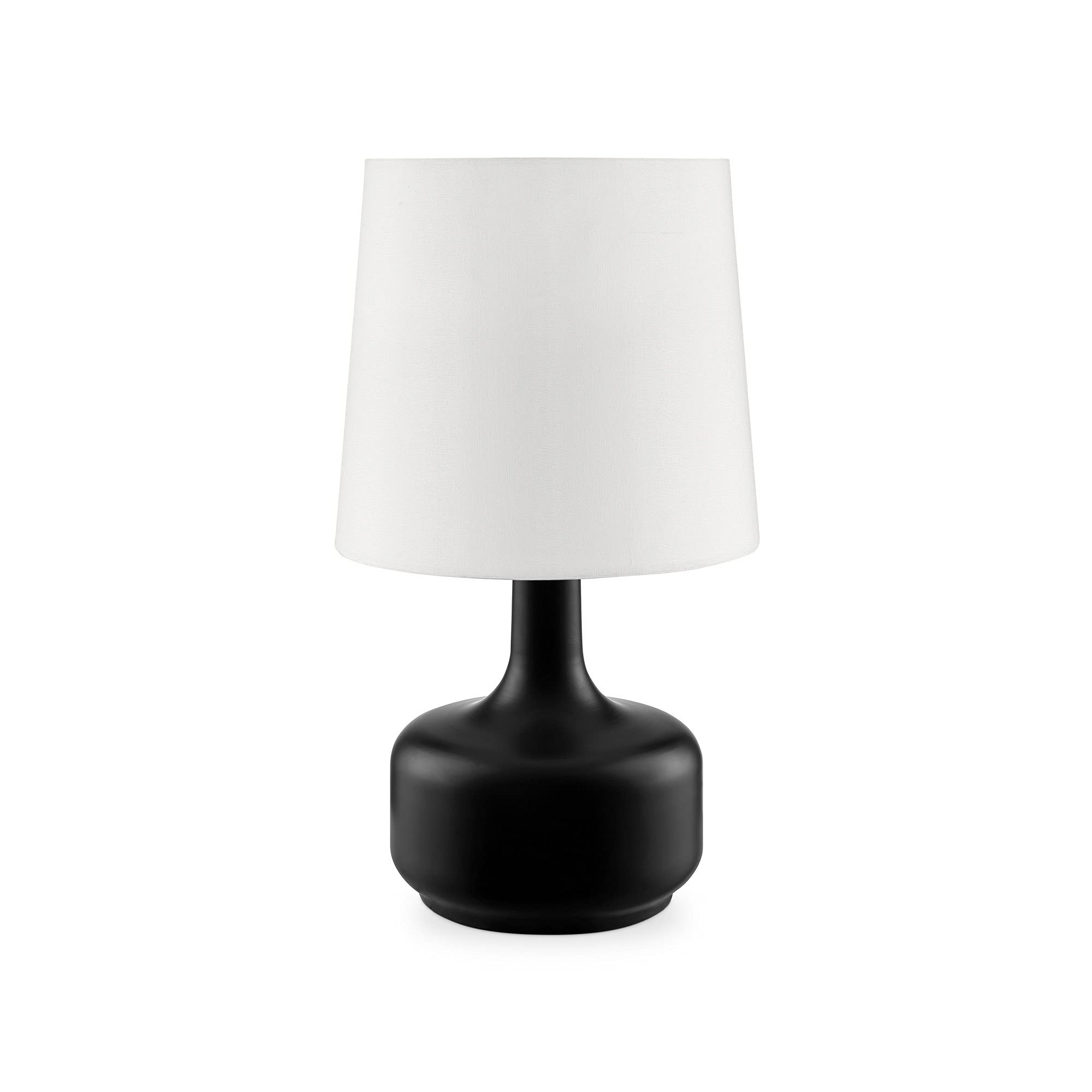 Benzara Bm240453 Table Lamp With Teardrop Metal Base & Fabric Shade, Black