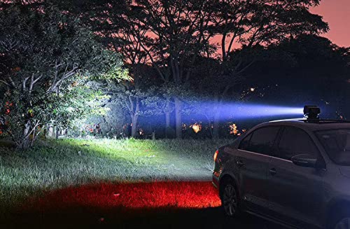 HANGXING 6 Inch 50W LED Search Light - 360° Rotating, Remote Control, Magnetic Base, Black, Model HX116-50W for Truck, Boat, Camping