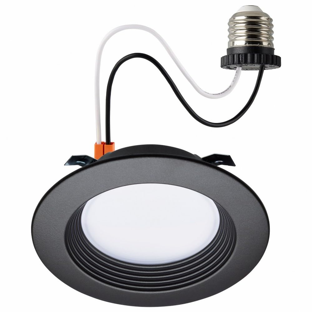 Satco S11834R1, 6.7 Watt; Dimmable LED Downlight Retrofit; 4 Inch; CCT Selectable Warm White to Natural Light; 120 Volts; Bronze
