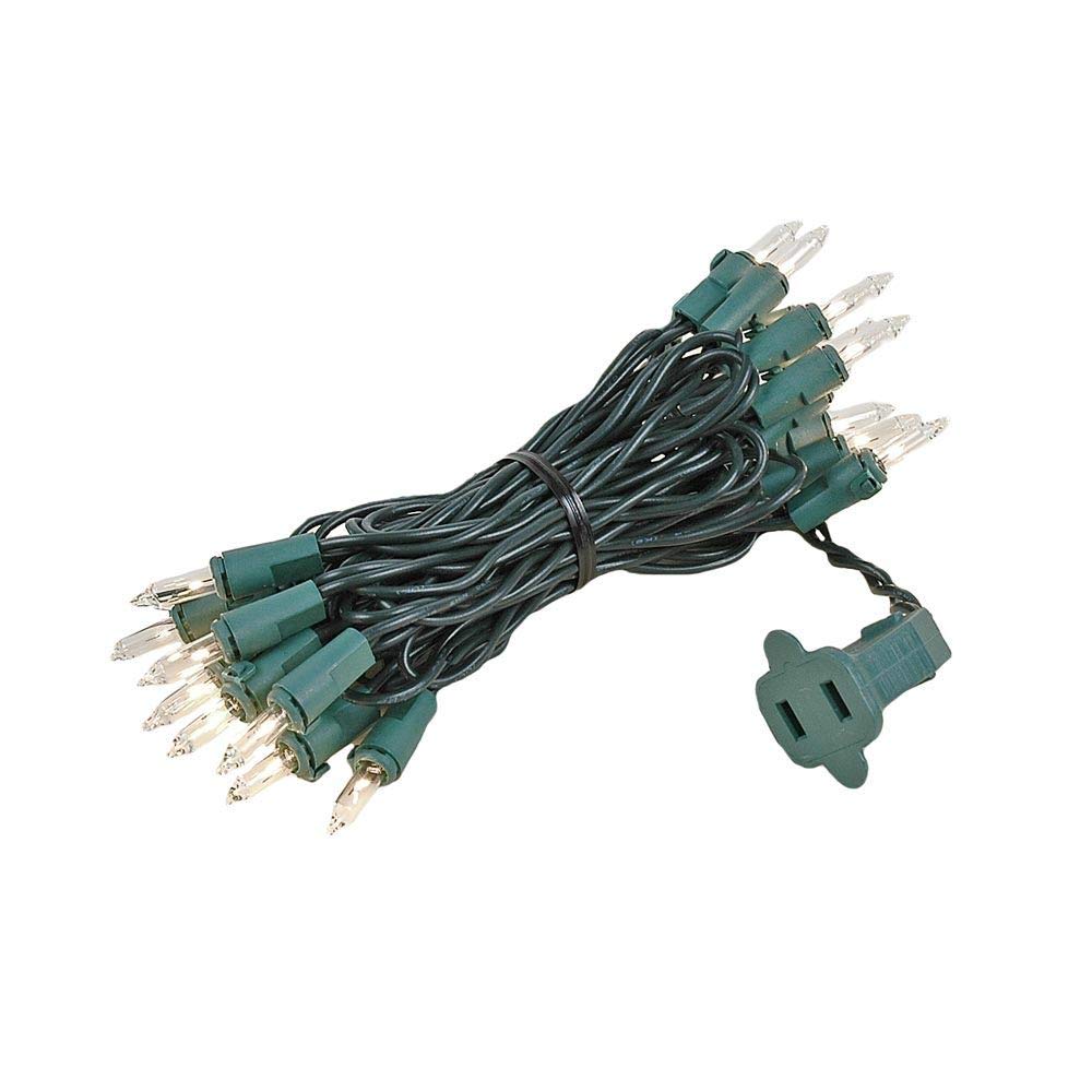 Novelty Lights 6.5 Feet 20 Bulbs Vintage Short Mini Light String, Clear Bulbs on Green Wire, 4-Inch Spacing Fairy Lights, Connec