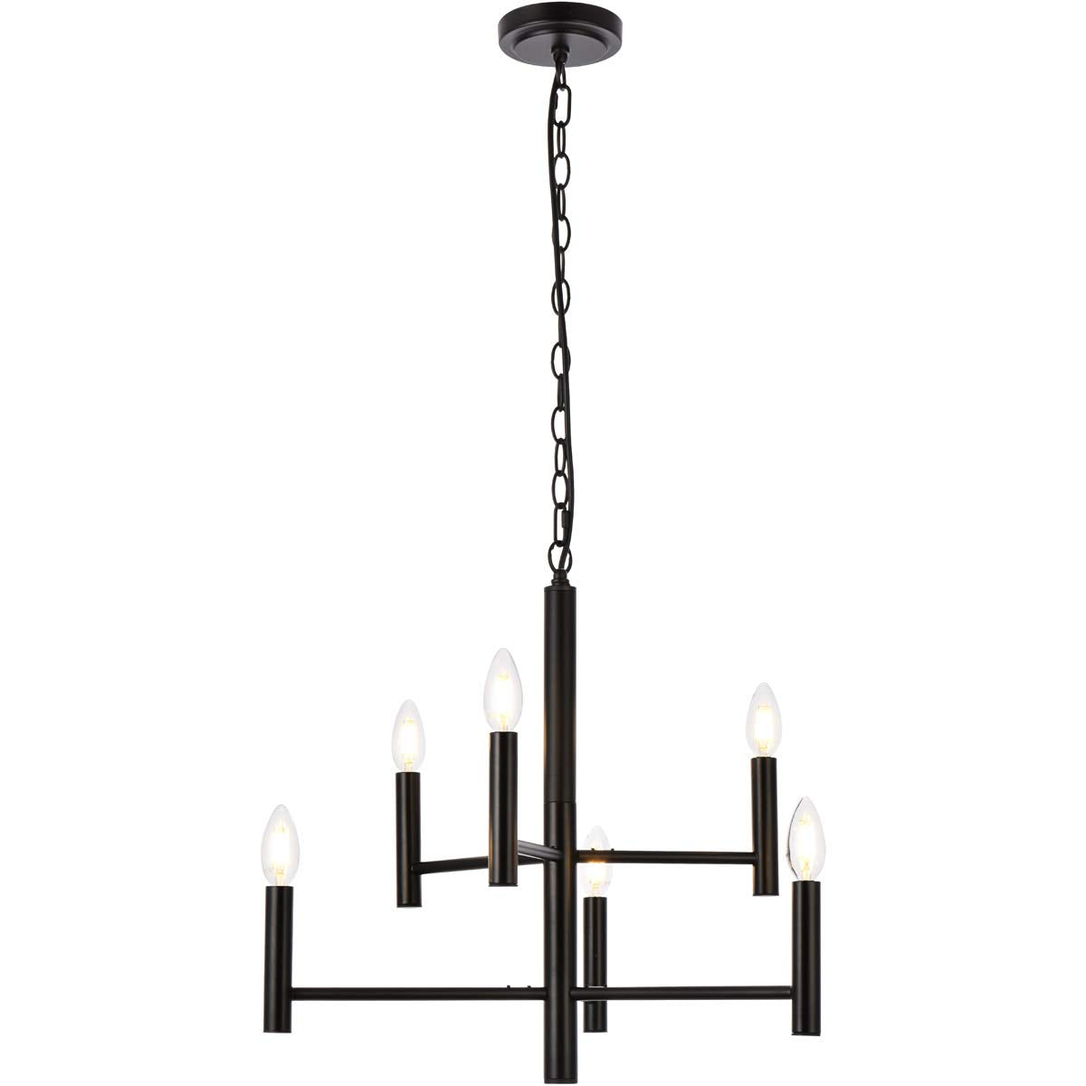 Living District Indoor Modern Home Decorative Bright Ceiling Carmella 6 Lights Pendant in Black