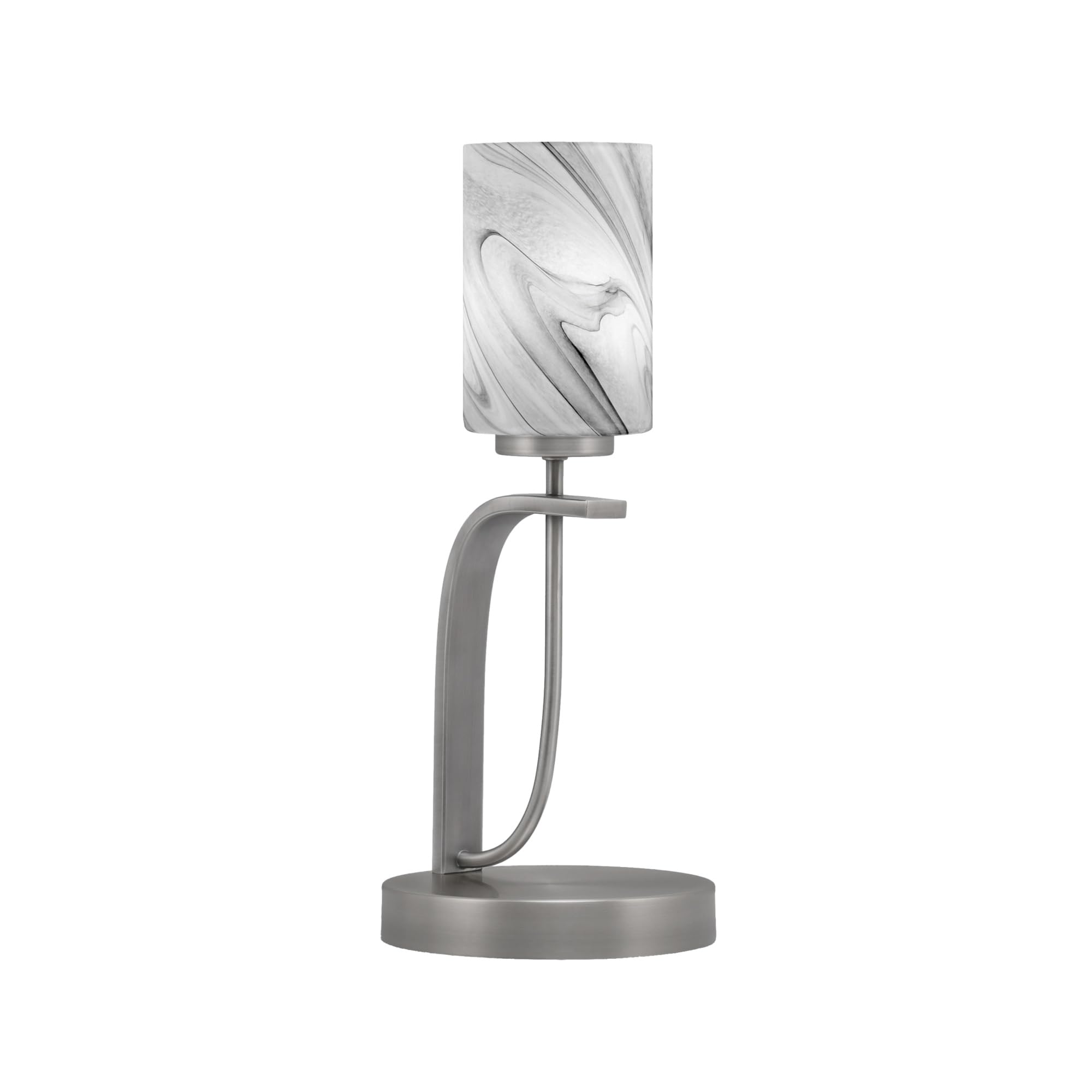 Toltec Lighting Cavella Accent Lamp, Graphite Finish, 4&quot; Onyx Swirl Glass