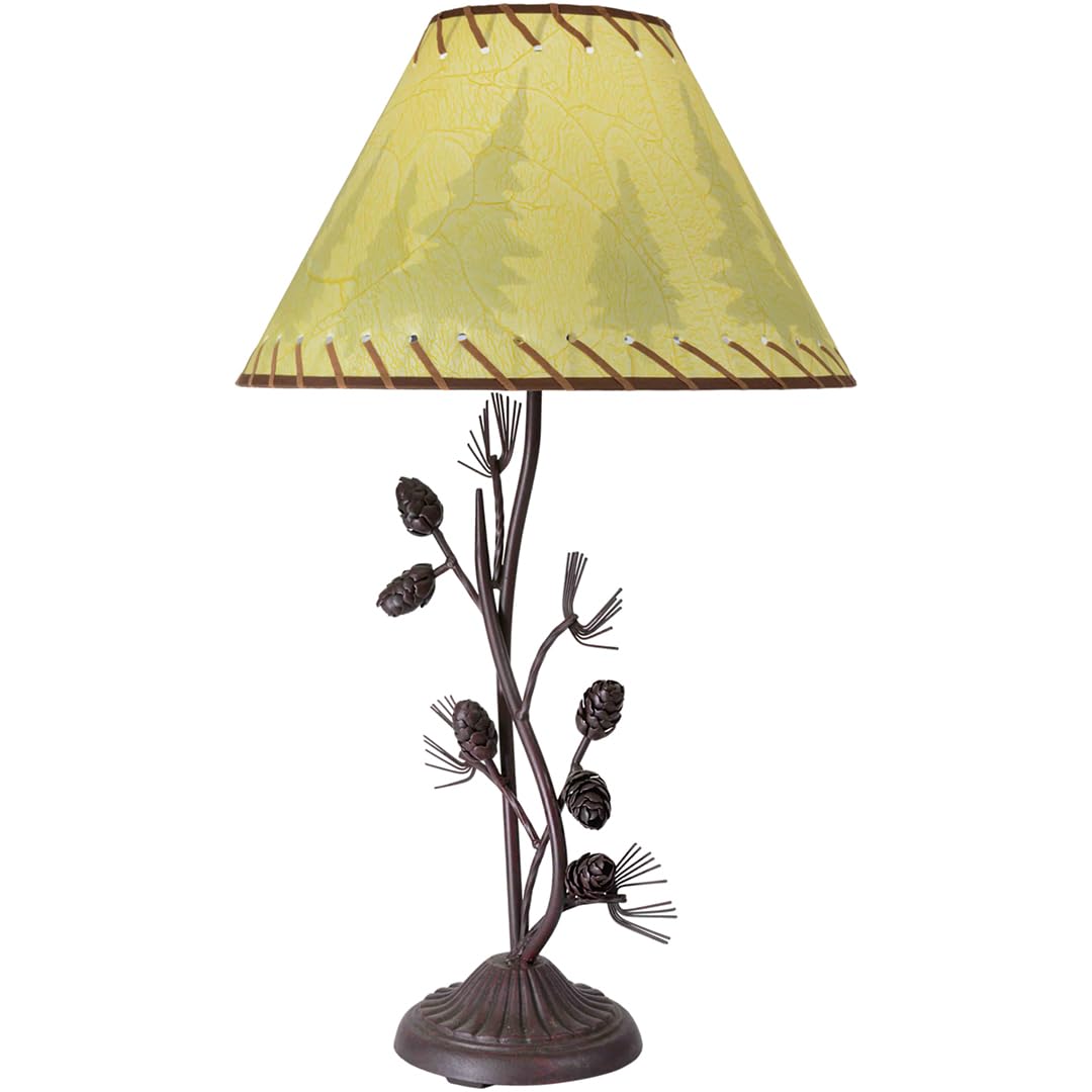 BLACK FOREST DECOR Metal Pinecone Table Lamp - 26.5" Farmhouse Lighting for Living Room, Bedroom, Cabin
